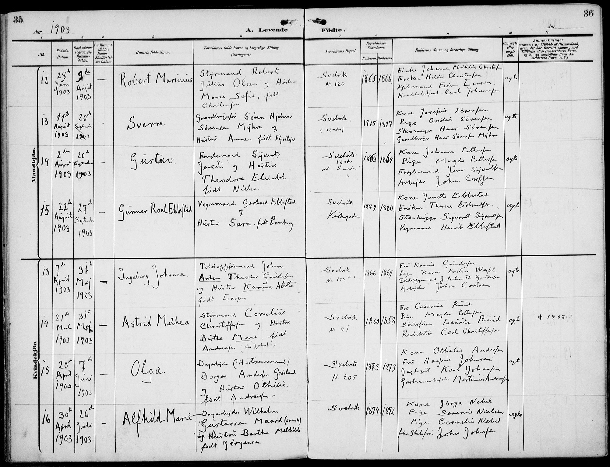 Strømm kirkebøker, AV/SAKO-A-322/F/Fb/L0002: Parish register (official) no. II 2, 1900-1919, p. 35-36