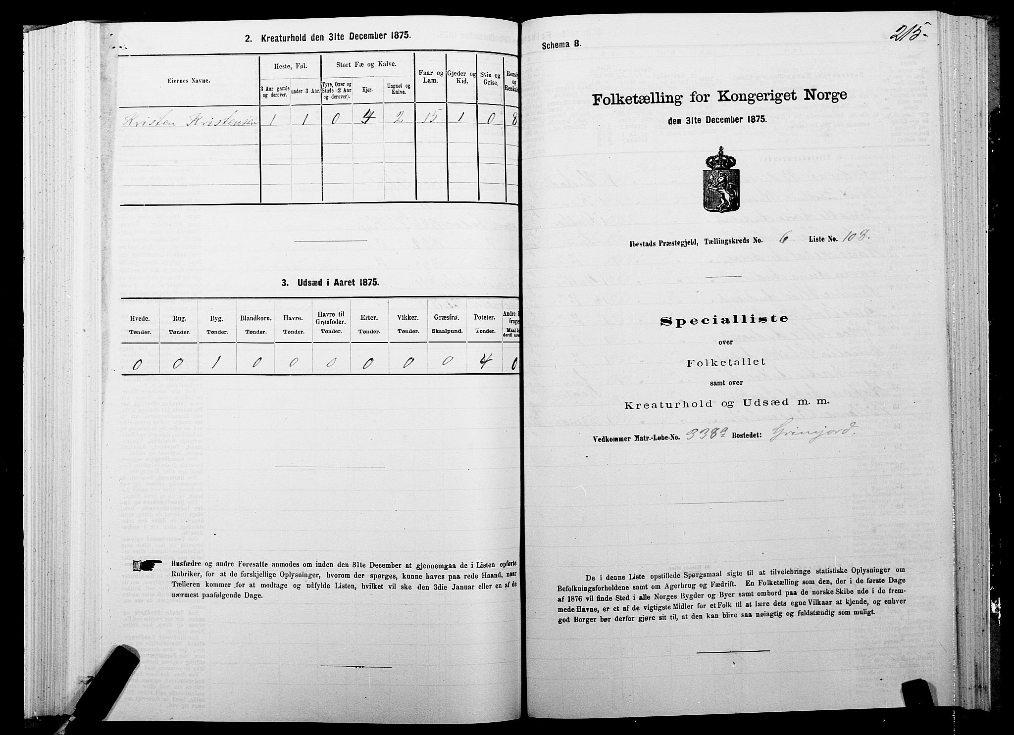 SATØ, 1875 census for 1917P Ibestad, 1875, p. 4215