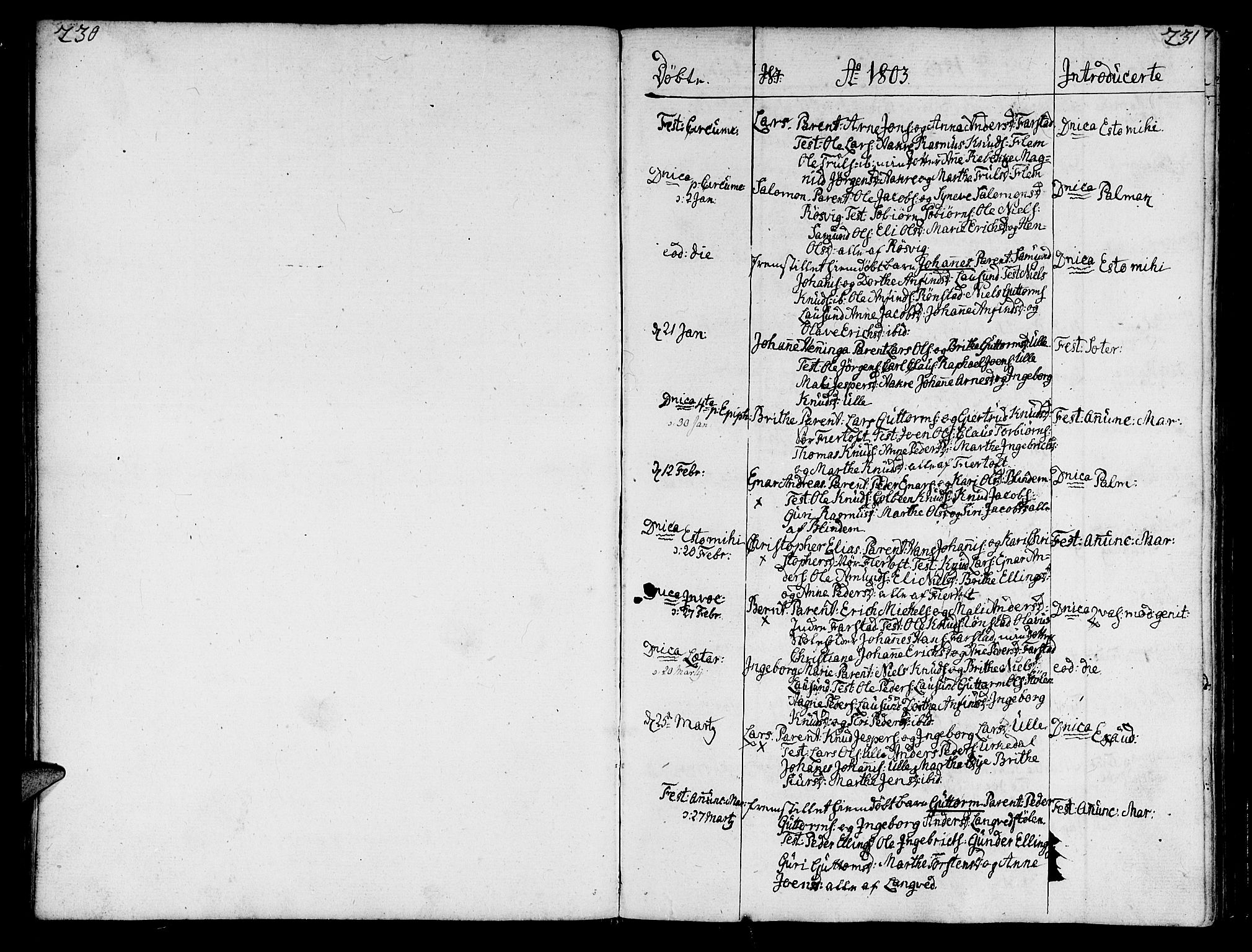 Ministerialprotokoller, klokkerbøker og fødselsregistre - Møre og Romsdal, SAT/A-1454/536/L0494: Parish register (official) no. 536A03, 1803-1836, p. 230-231