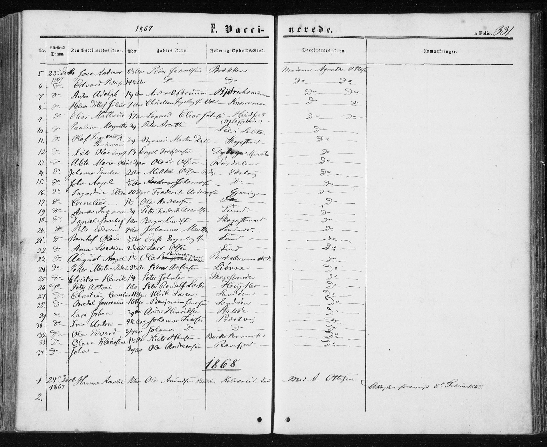 Ministerialprotokoller, klokkerbøker og fødselsregistre - Nord-Trøndelag, SAT/A-1458/780/L0641: Parish register (official) no. 780A06, 1857-1874, p. 331