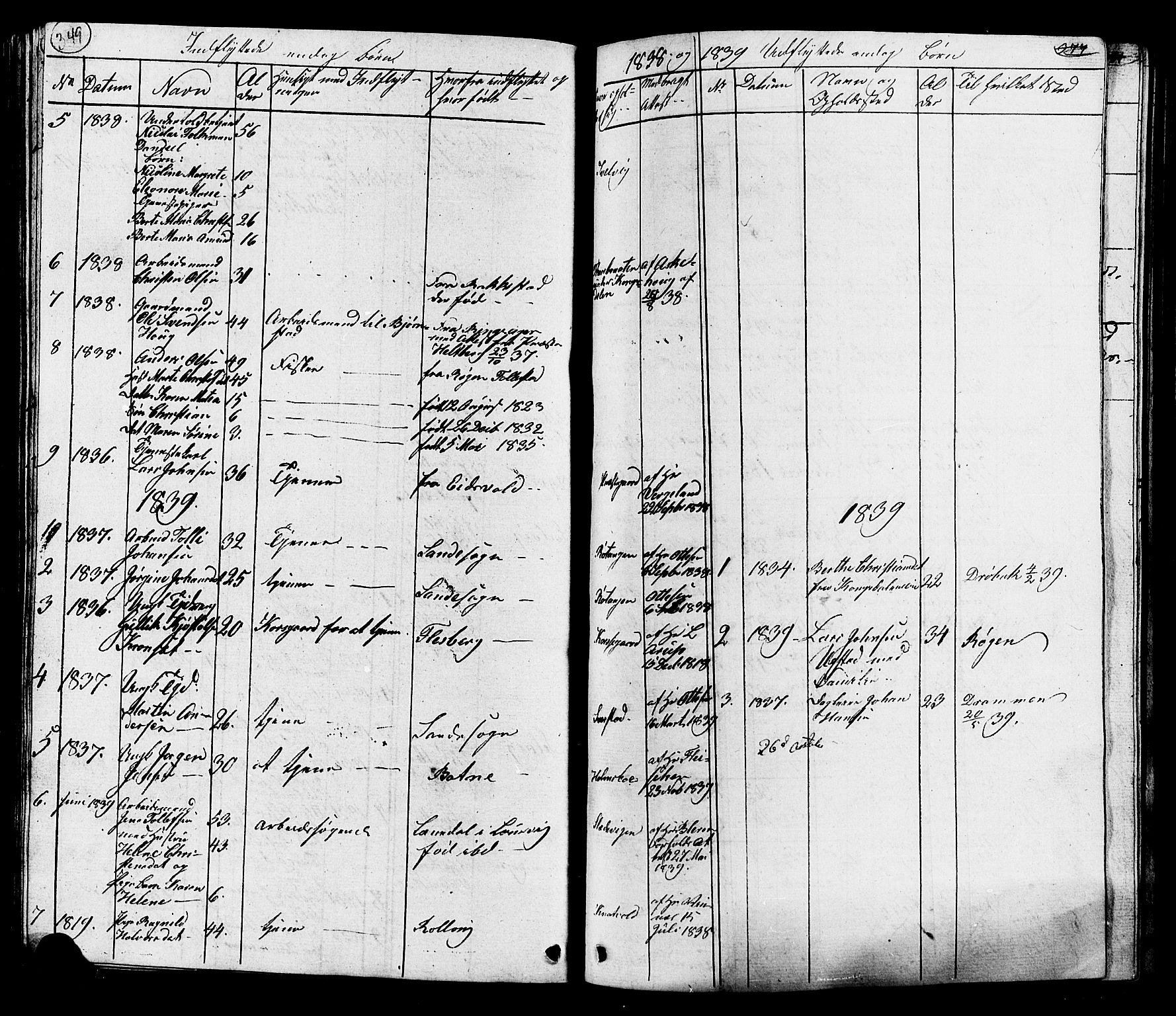 Hurum kirkebøker, SAKO/A-229/G/Ga/L0002: Parish register (copy) no. I 2, 1827-1857, p. 349