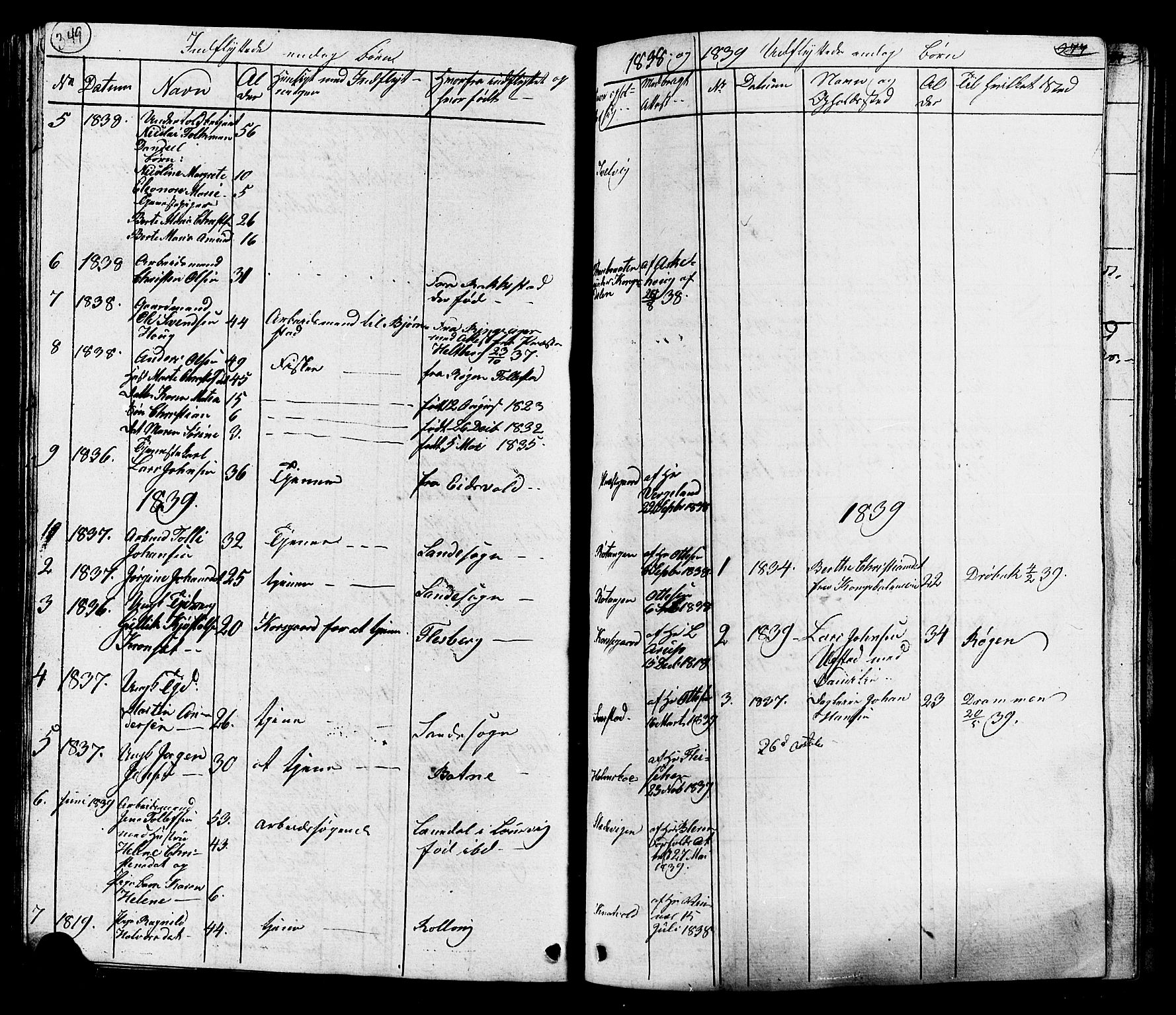 Hurum kirkebøker, AV/SAKO-A-229/G/Ga/L0002: Parish register (copy) no. I 2, 1827-1857, p. 349