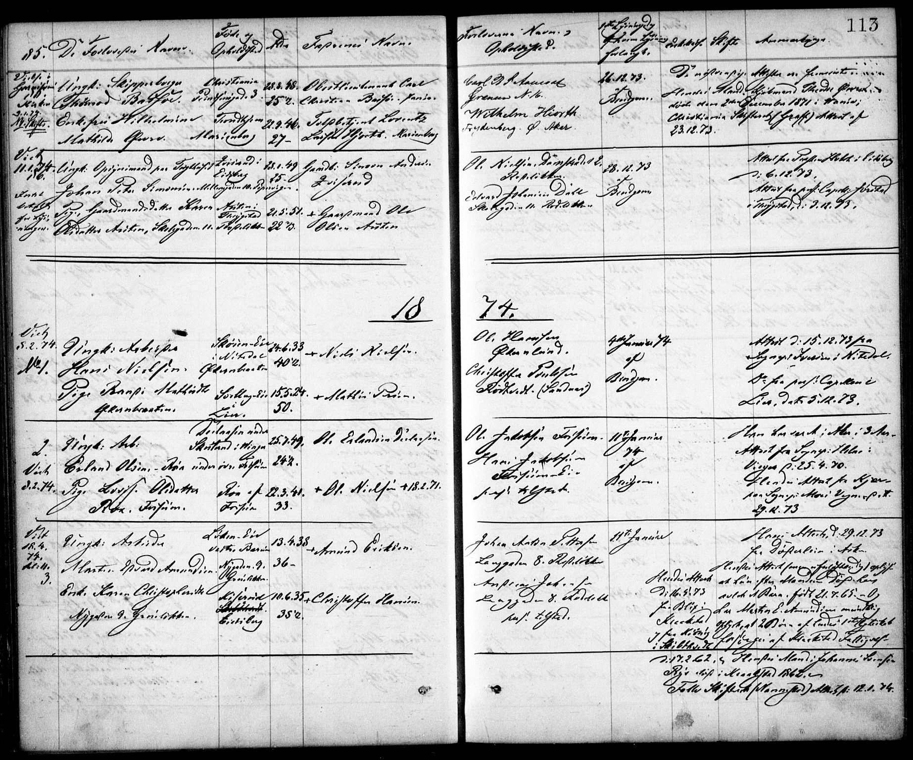 Østre Aker prestekontor Kirkebøker, AV/SAO-A-10840/H/Ha/L0001: Banns register no. I 1, 1861-1878, p. 113
