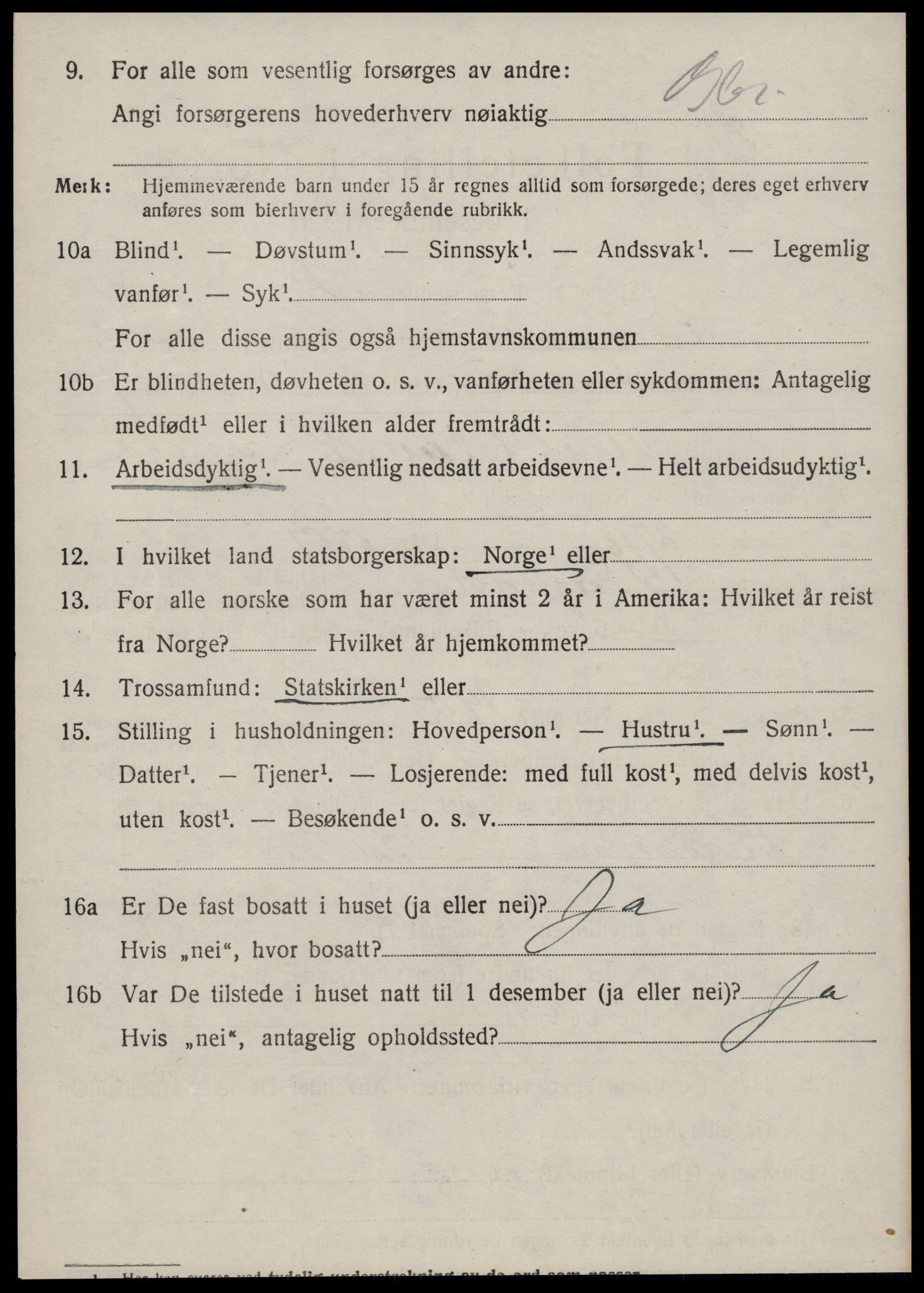 SAT, 1920 census for Borgund, 1920, p. 7985