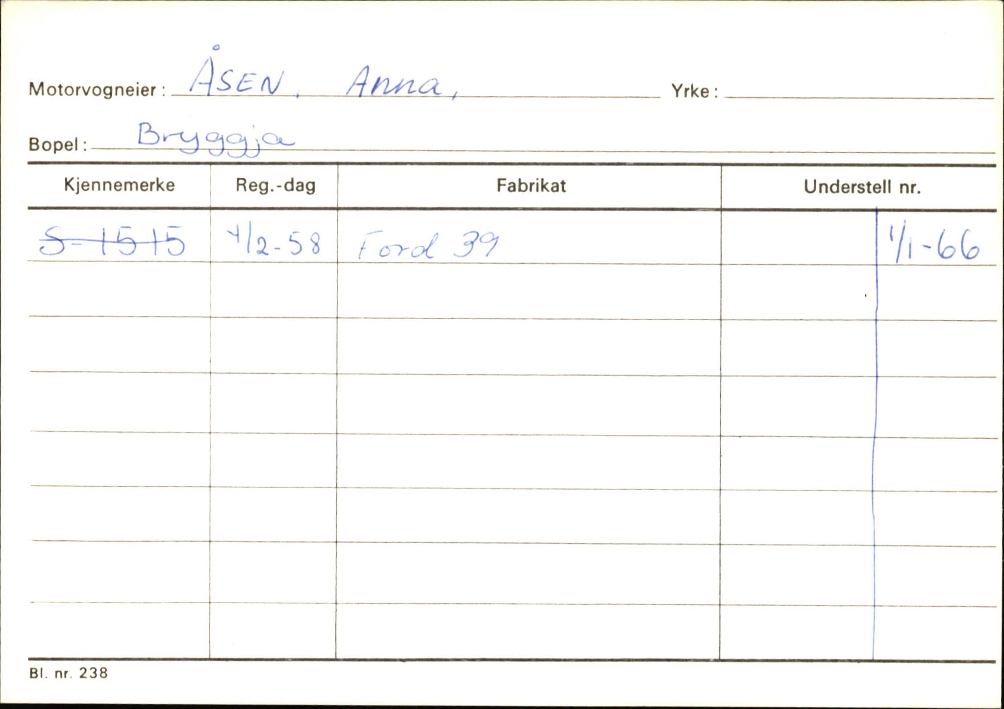 Statens vegvesen, Sogn og Fjordane vegkontor, SAB/A-5301/4/F/L0145: Registerkort Vågsøy S-Å. Årdal I-P, 1945-1975, p. 851