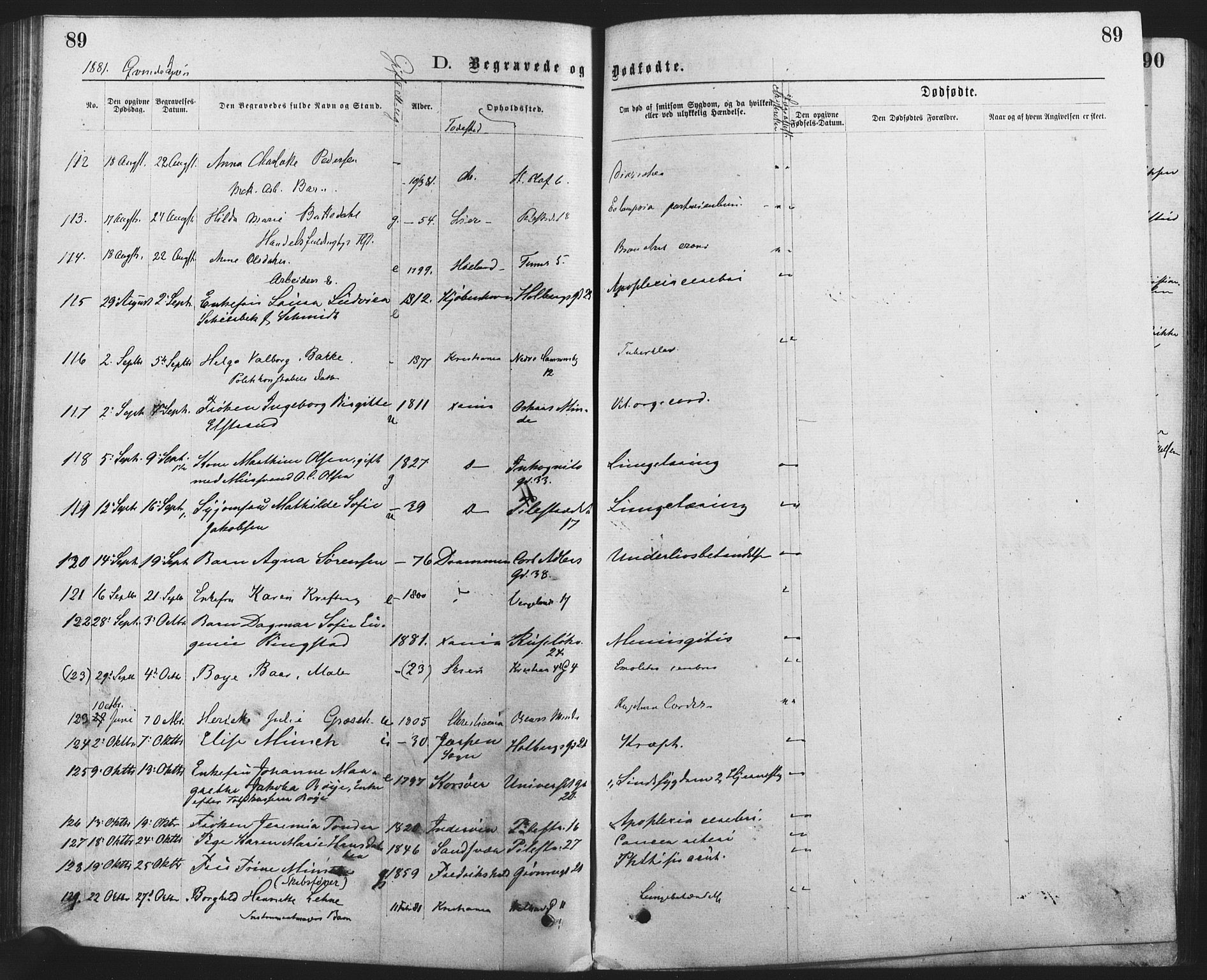 Trefoldighet prestekontor Kirkebøker, SAO/A-10882/F/Fd/L0002: Parish register (official) no. IV 2, 1877-1885, p. 89