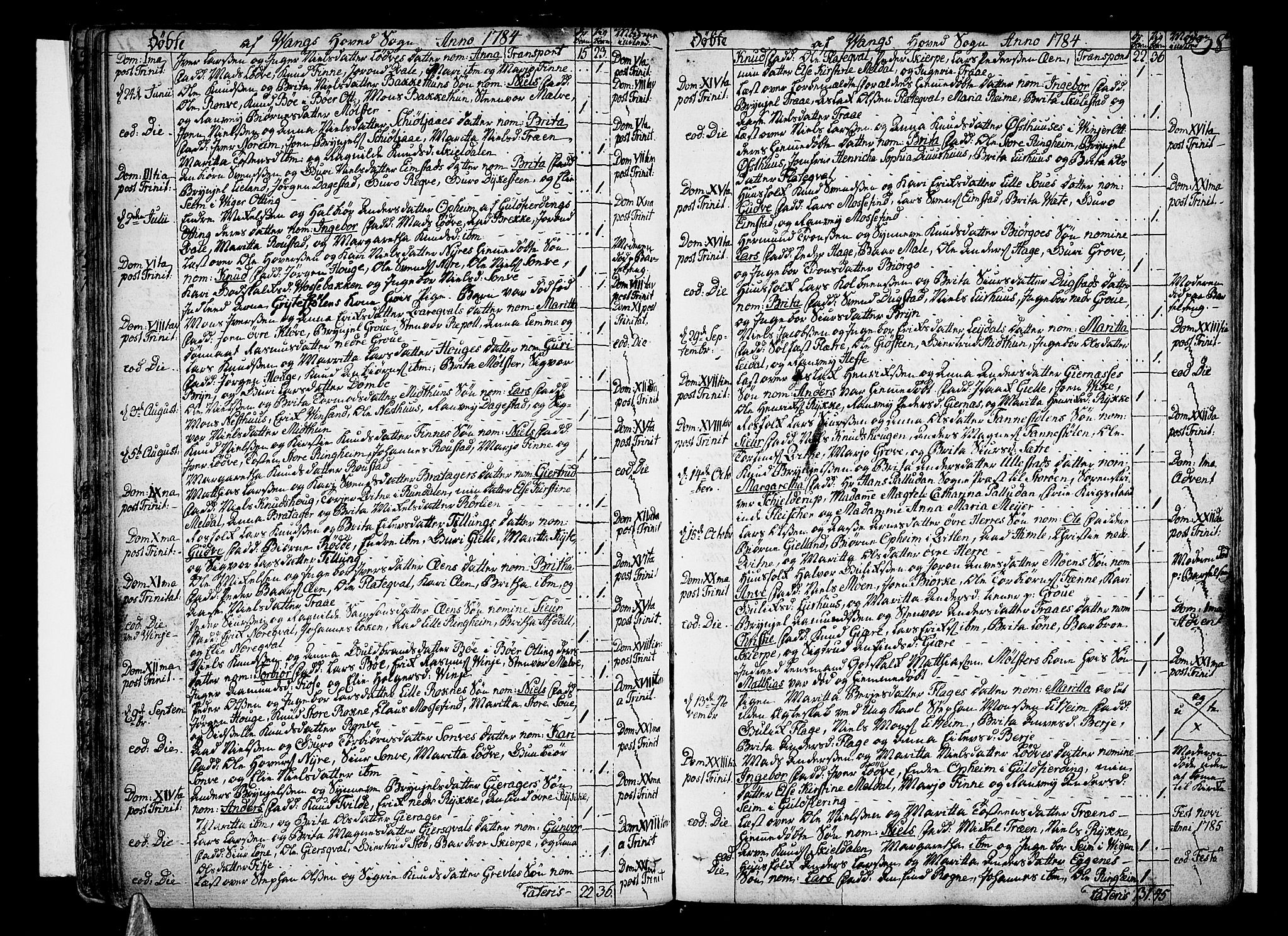 Voss sokneprestembete, AV/SAB-A-79001/H/Haa: Parish register (official) no. A 9, 1780-1810, p. 38