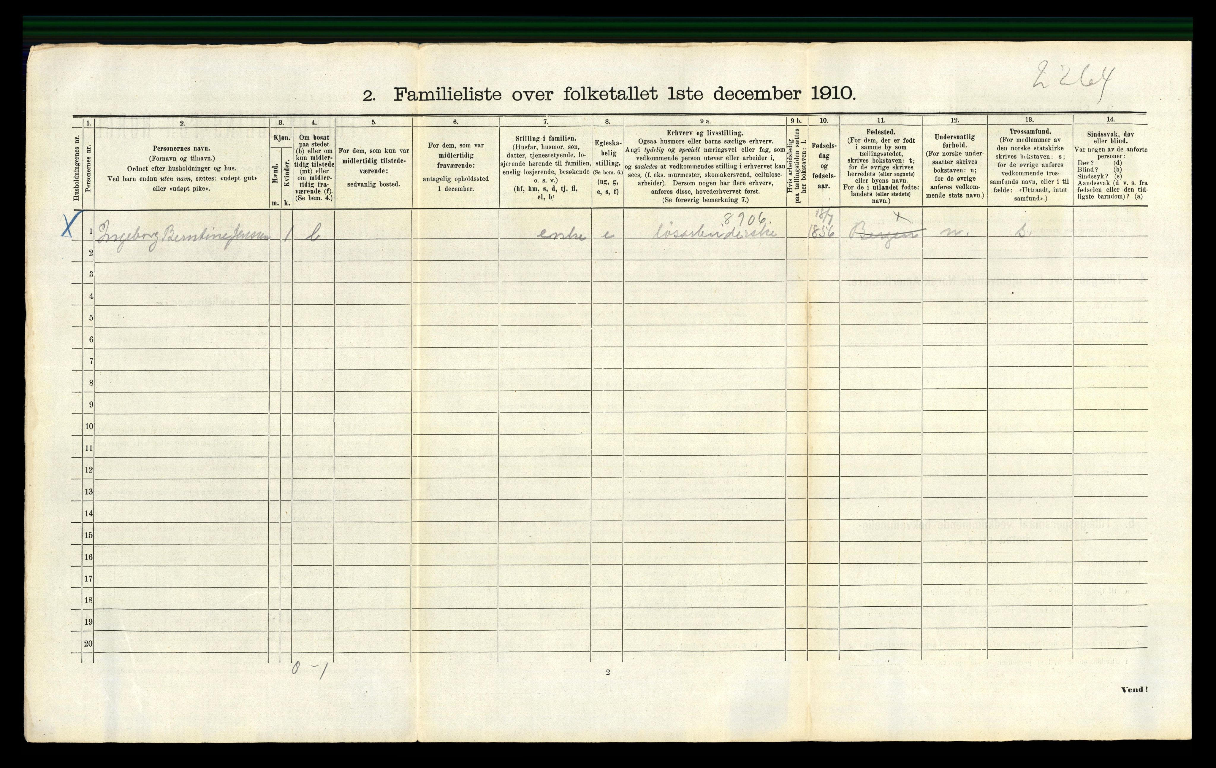 RA, 1910 census for Bergen, 1910, p. 42518