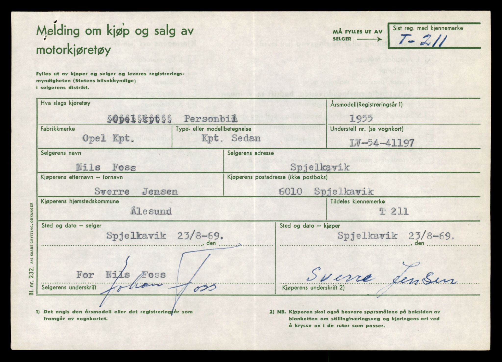 Møre og Romsdal vegkontor - Ålesund trafikkstasjon, SAT/A-4099/F/Fe/L0002: Registreringskort for kjøretøy T 128 - T 231, 1927-1998, p. 2470