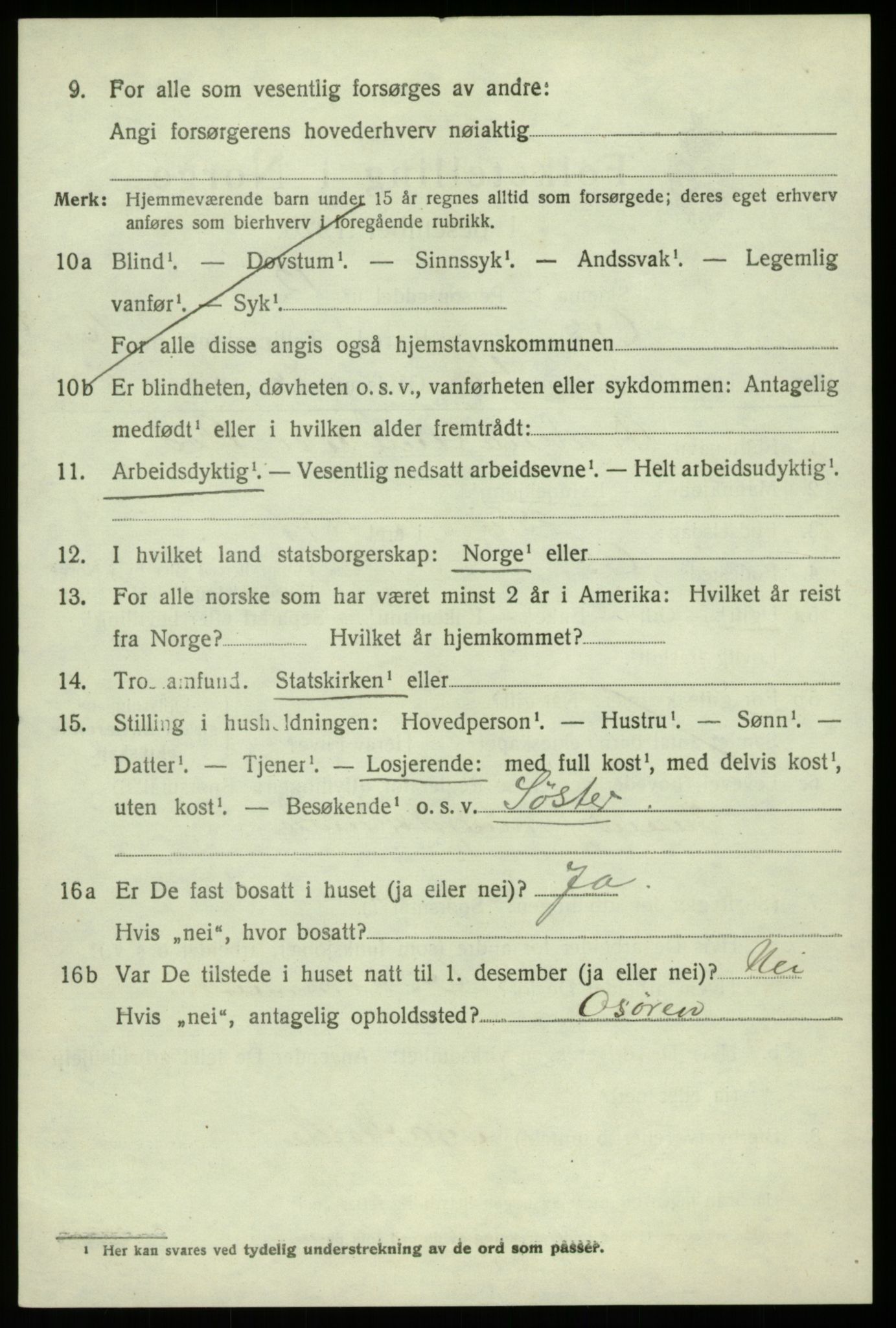 SAB, 1920 census for Os, 1920, p. 8775