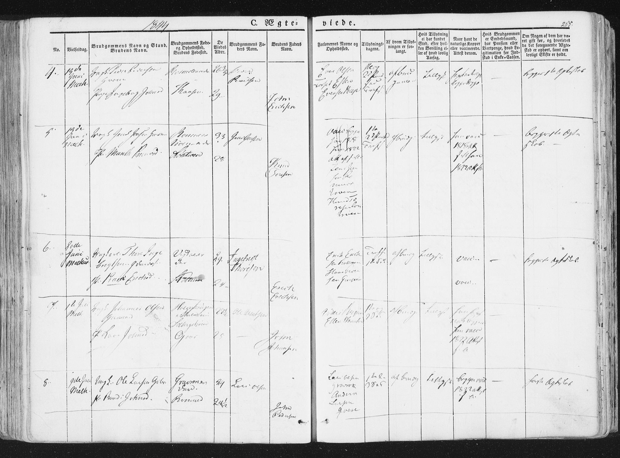 Ministerialprotokoller, klokkerbøker og fødselsregistre - Sør-Trøndelag, SAT/A-1456/691/L1074: Parish register (official) no. 691A06, 1842-1852, p. 255