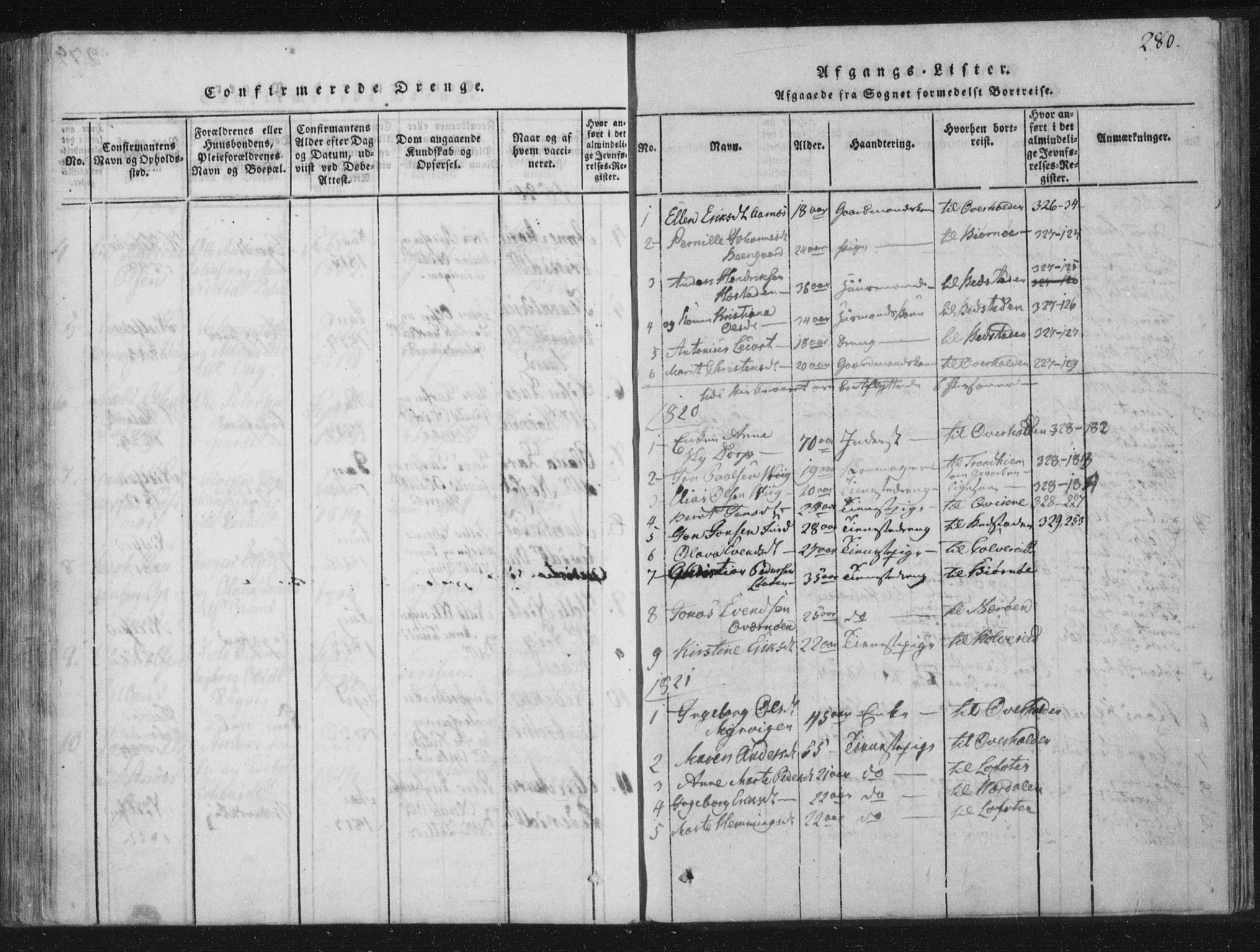 Ministerialprotokoller, klokkerbøker og fødselsregistre - Nord-Trøndelag, SAT/A-1458/773/L0609: Parish register (official) no. 773A03 /1, 1815-1830, p. 280