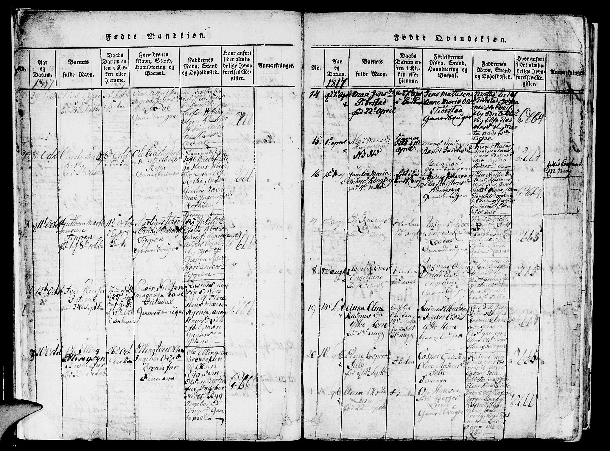 Eid sokneprestembete, SAB/A-82301/H/Haa/Haaa/L0005: Parish register (official) no. A 5, 1816-1830, p. 18-19