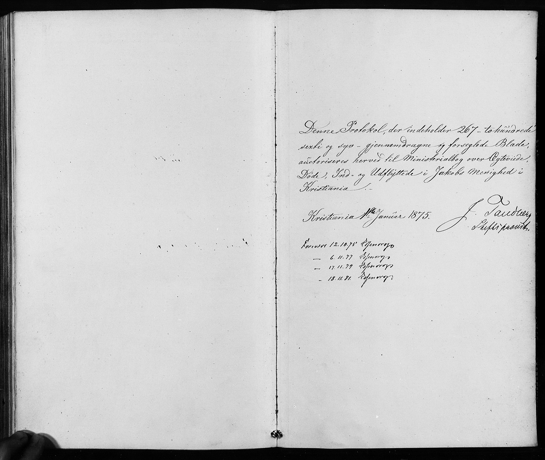 Jakob prestekontor Kirkebøker, SAO/A-10850/F/Fa/L0002: Parish register (official) no. 2, 1875-1879