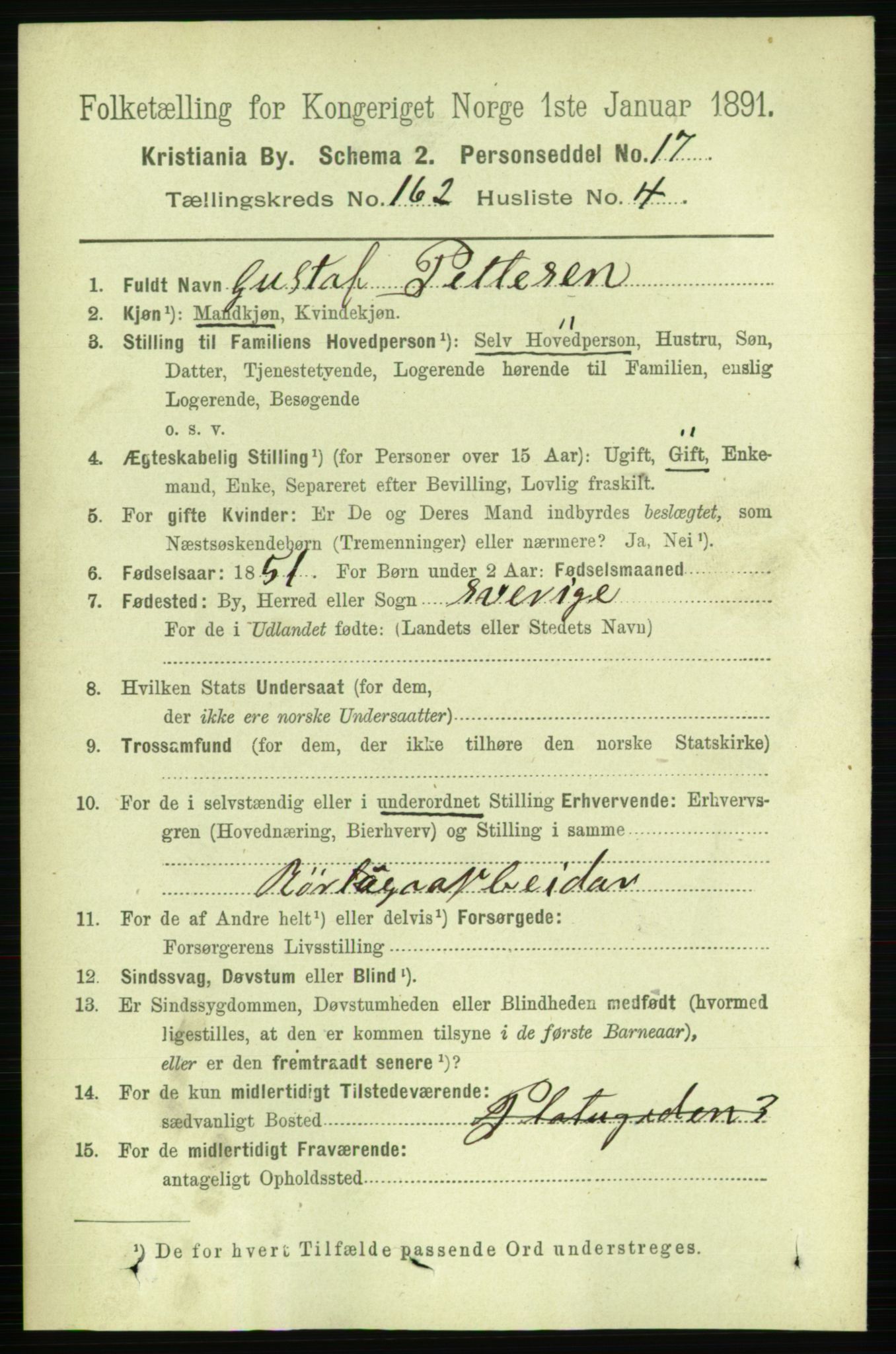 RA, 1891 census for 0301 Kristiania, 1891, p. 92778