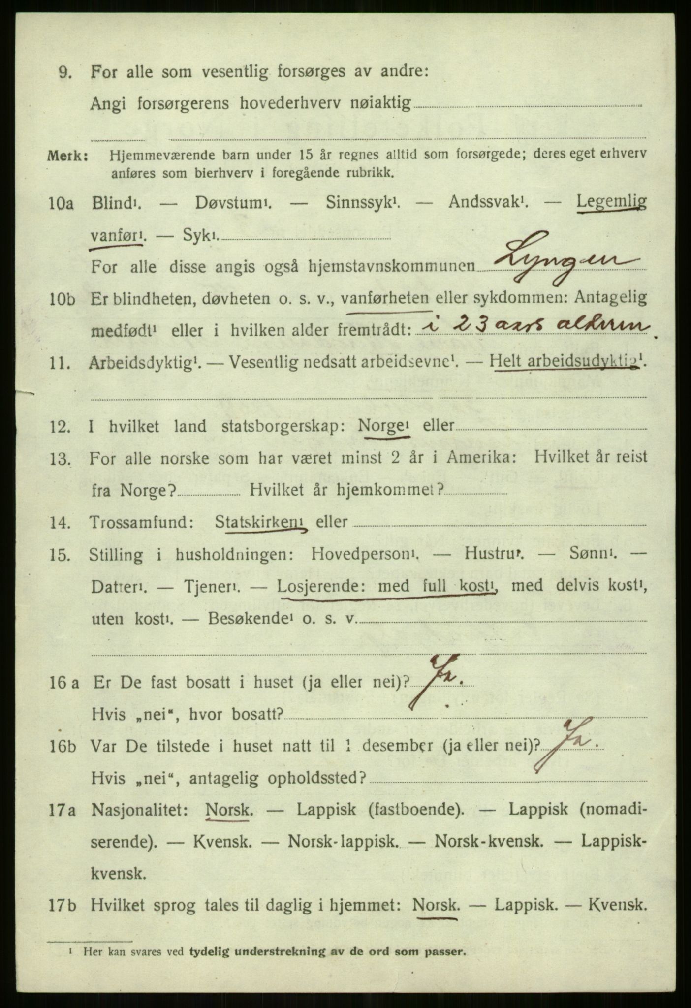 SATØ, 1920 census for Lyngen, 1920, p. 6753