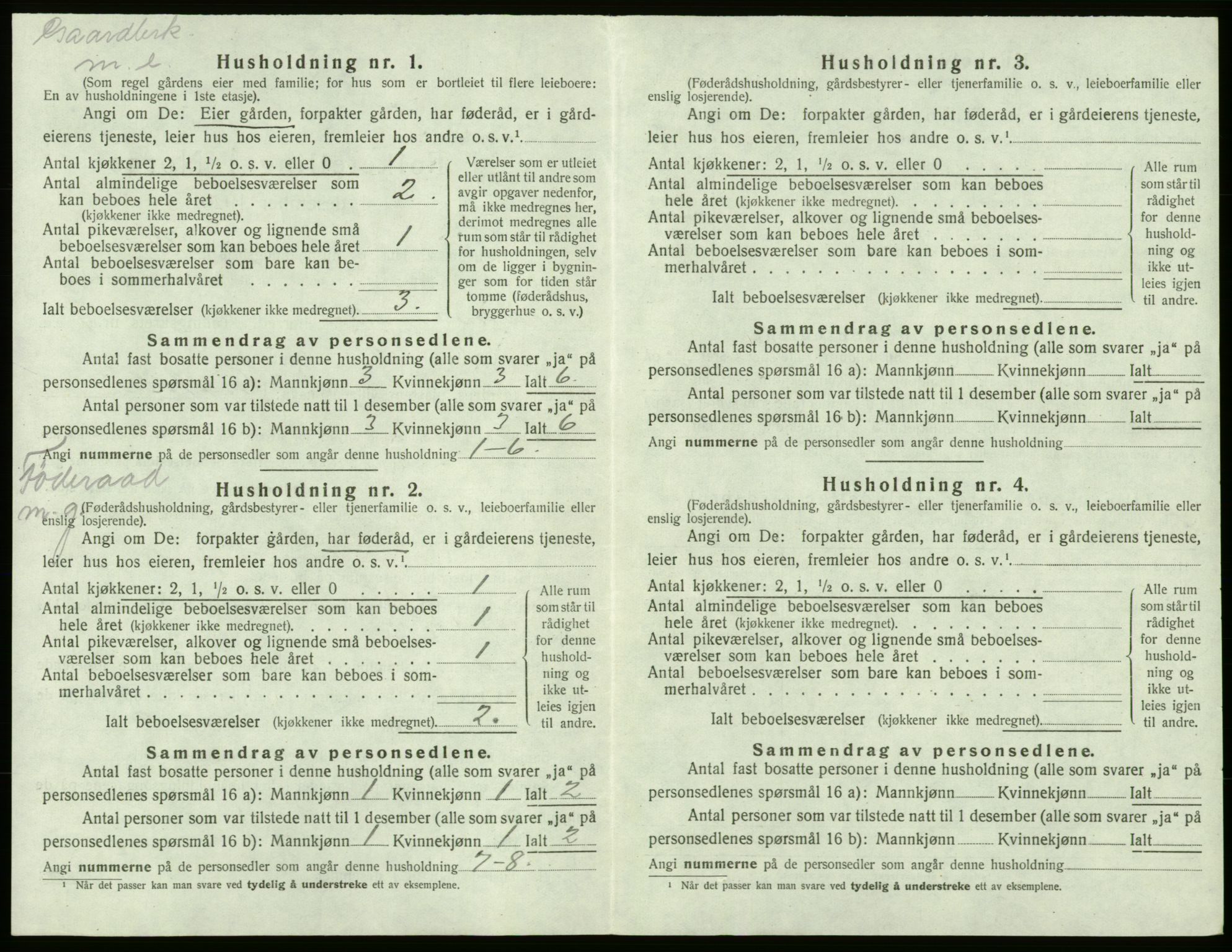 SAB, 1920 census for Bremnes, 1920, p. 628