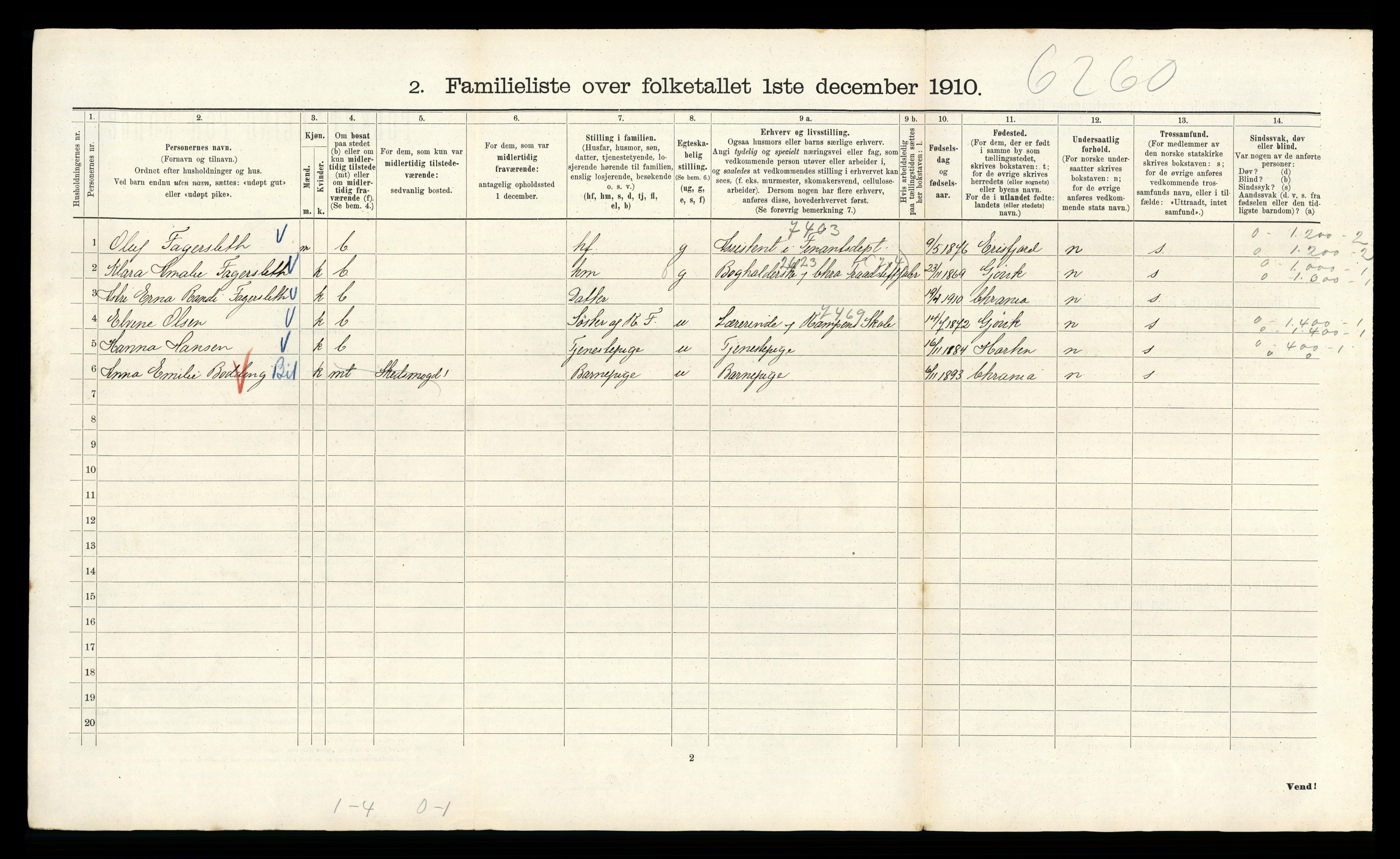 RA, 1910 census for Kristiania, 1910, p. 1156