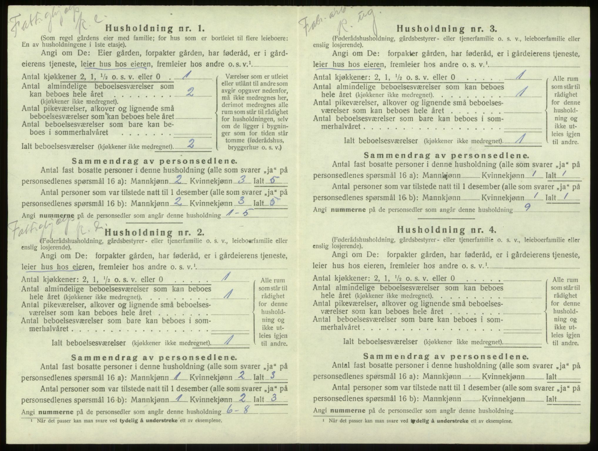 SAB, 1920 census for Haus, 1920, p. 1630