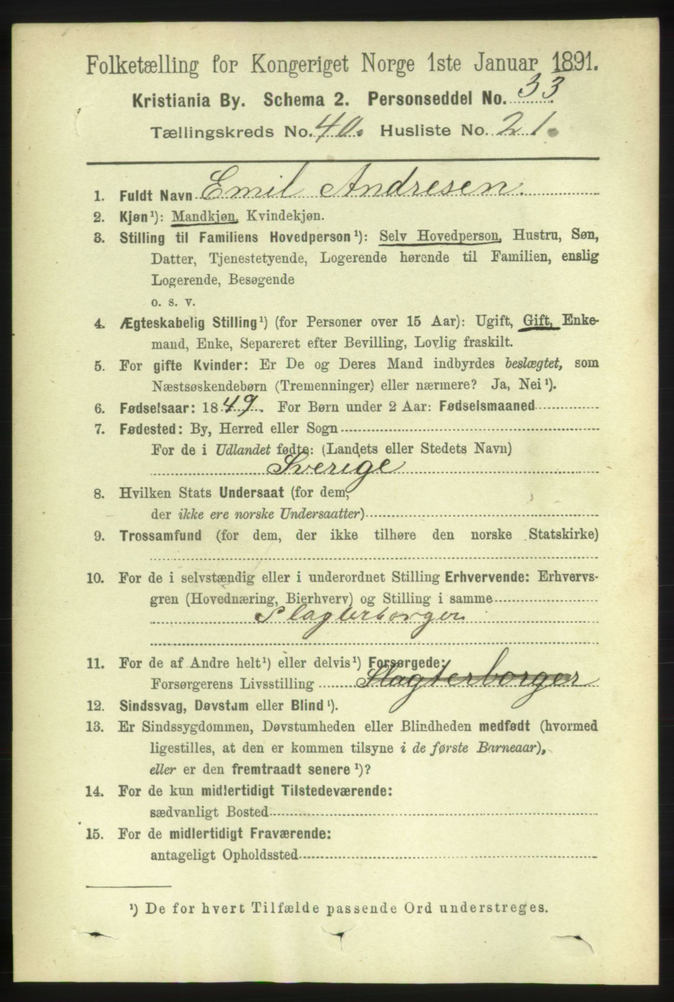 RA, 1891 census for 0301 Kristiania, 1891, p. 23551