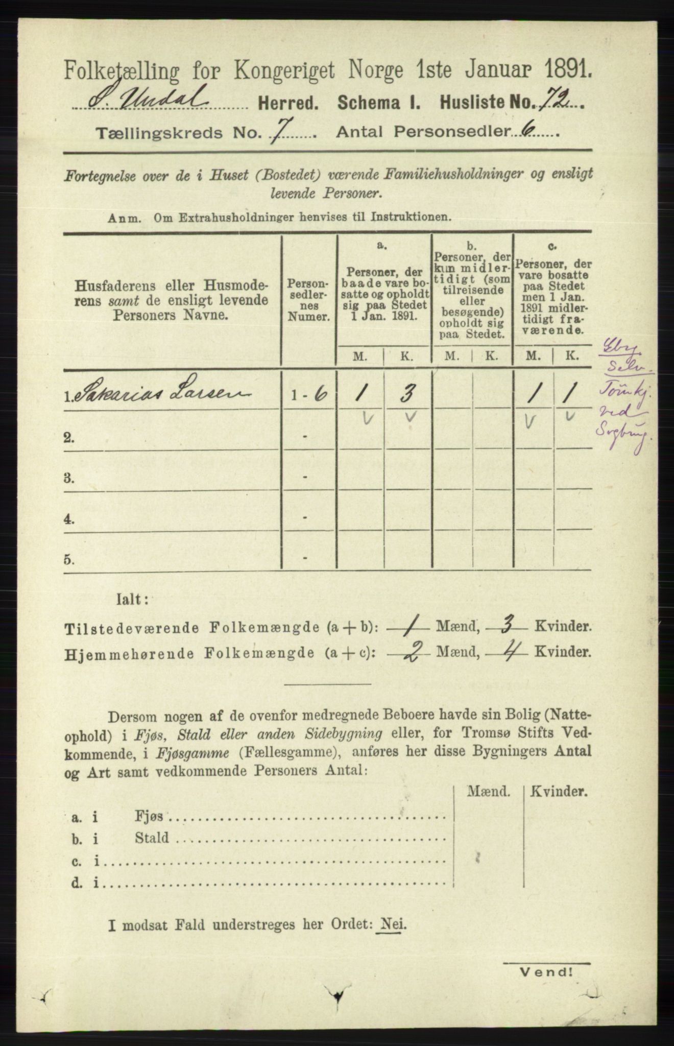 RA, 1891 census for 1029 Sør-Audnedal, 1891, p. 2618