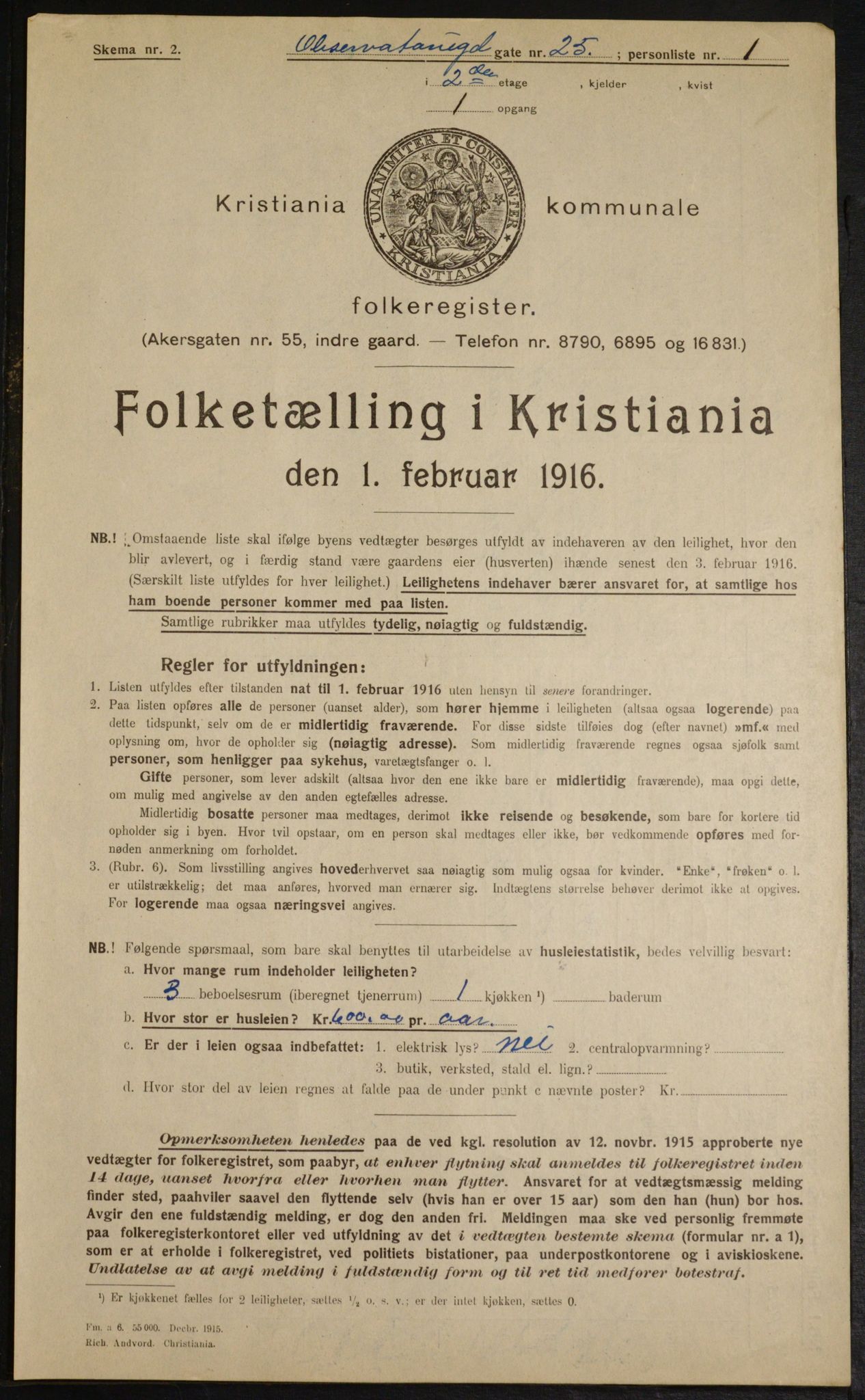 OBA, Municipal Census 1916 for Kristiania, 1916, p. 76147