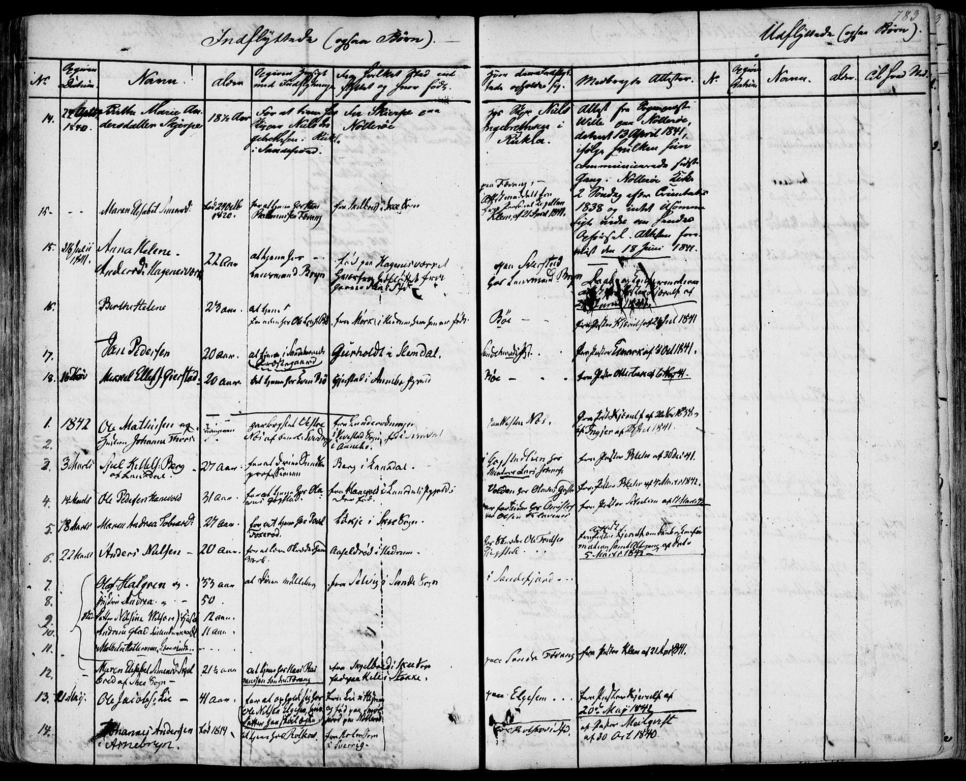 Sandar kirkebøker, AV/SAKO-A-243/F/Fa/L0005: Parish register (official) no. 5, 1832-1847, p. 782-783