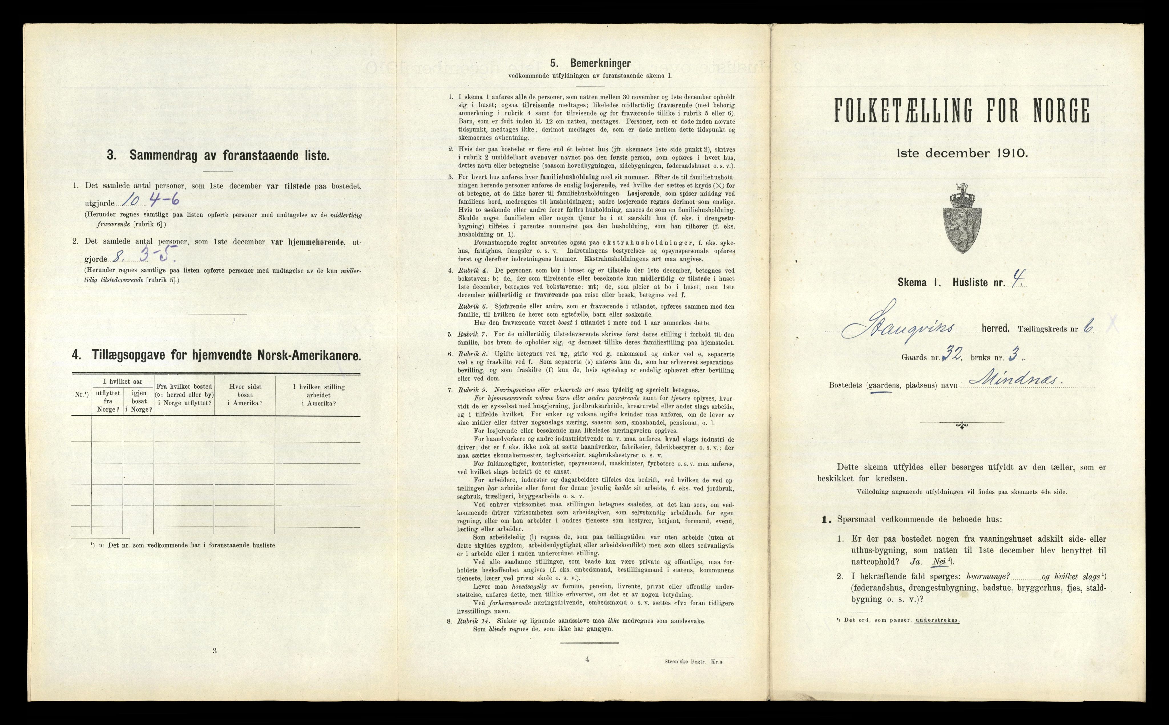 RA, 1910 census for Stangvik, 1910, p. 596
