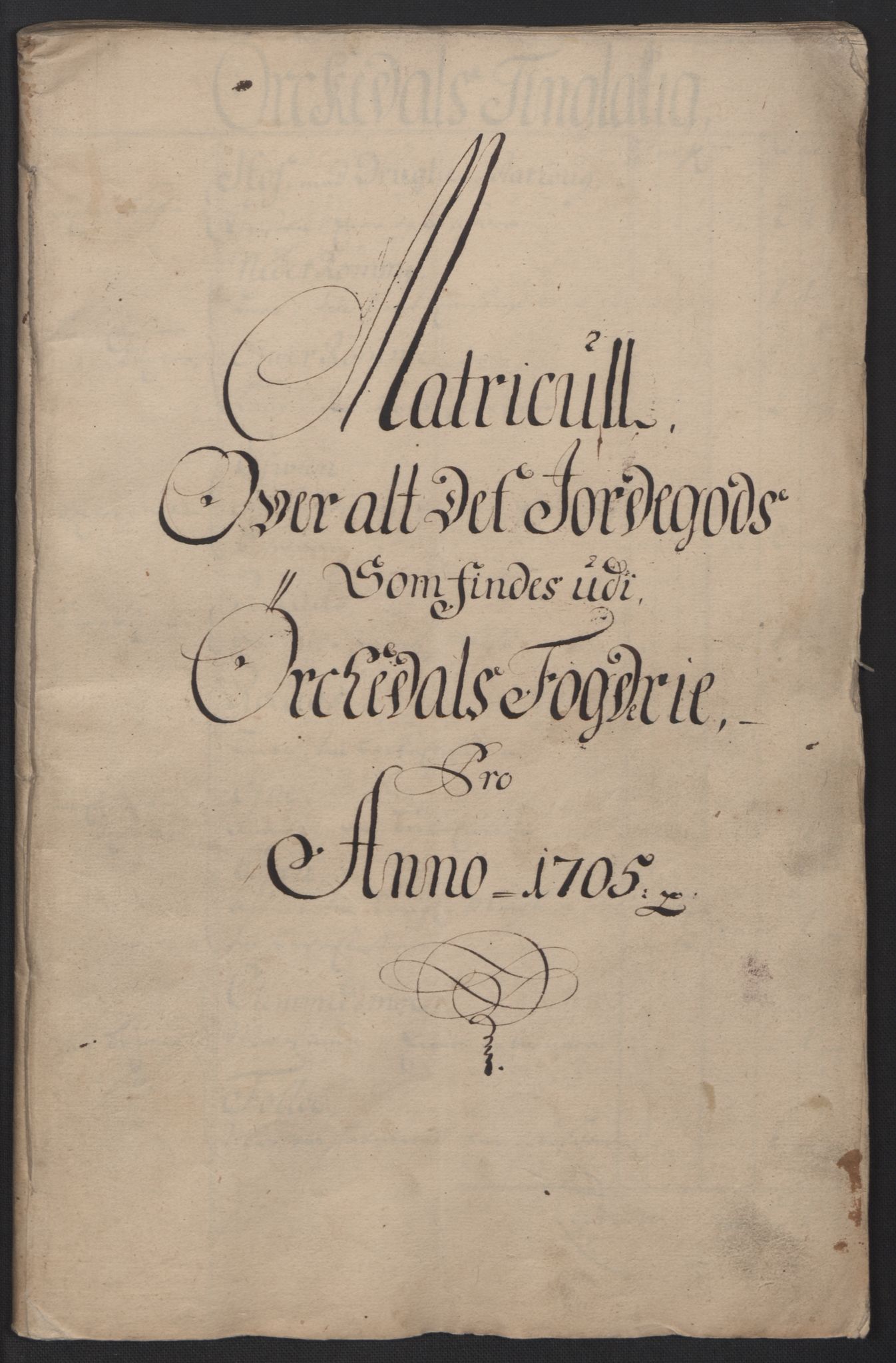 Rentekammeret inntil 1814, Reviderte regnskaper, Fogderegnskap, RA/EA-4092/R60/L3955: Fogderegnskap Orkdal og Gauldal, 1705, p. 36