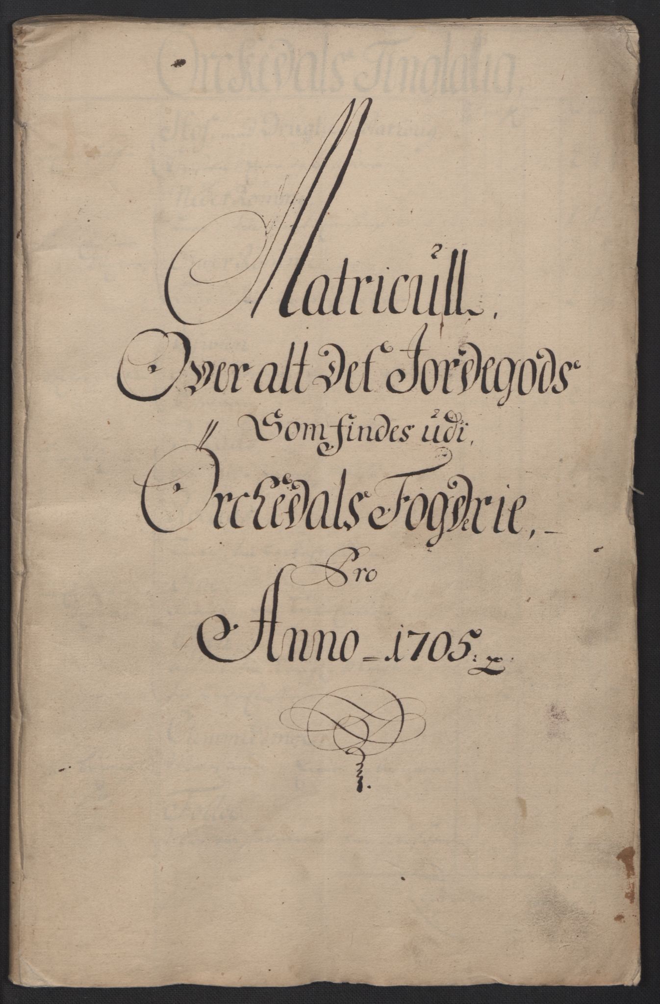 Rentekammeret inntil 1814, Reviderte regnskaper, Fogderegnskap, AV/RA-EA-4092/R60/L3955: Fogderegnskap Orkdal og Gauldal, 1705, p. 36