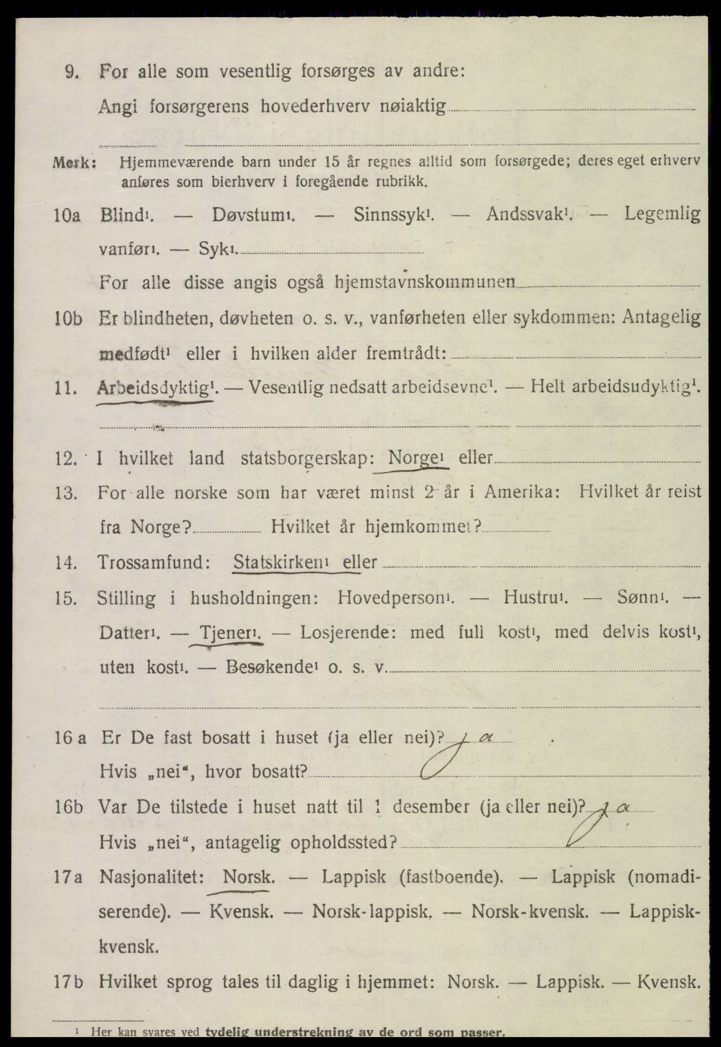 SAT, 1920 census for Vikna, 1920, p. 5986