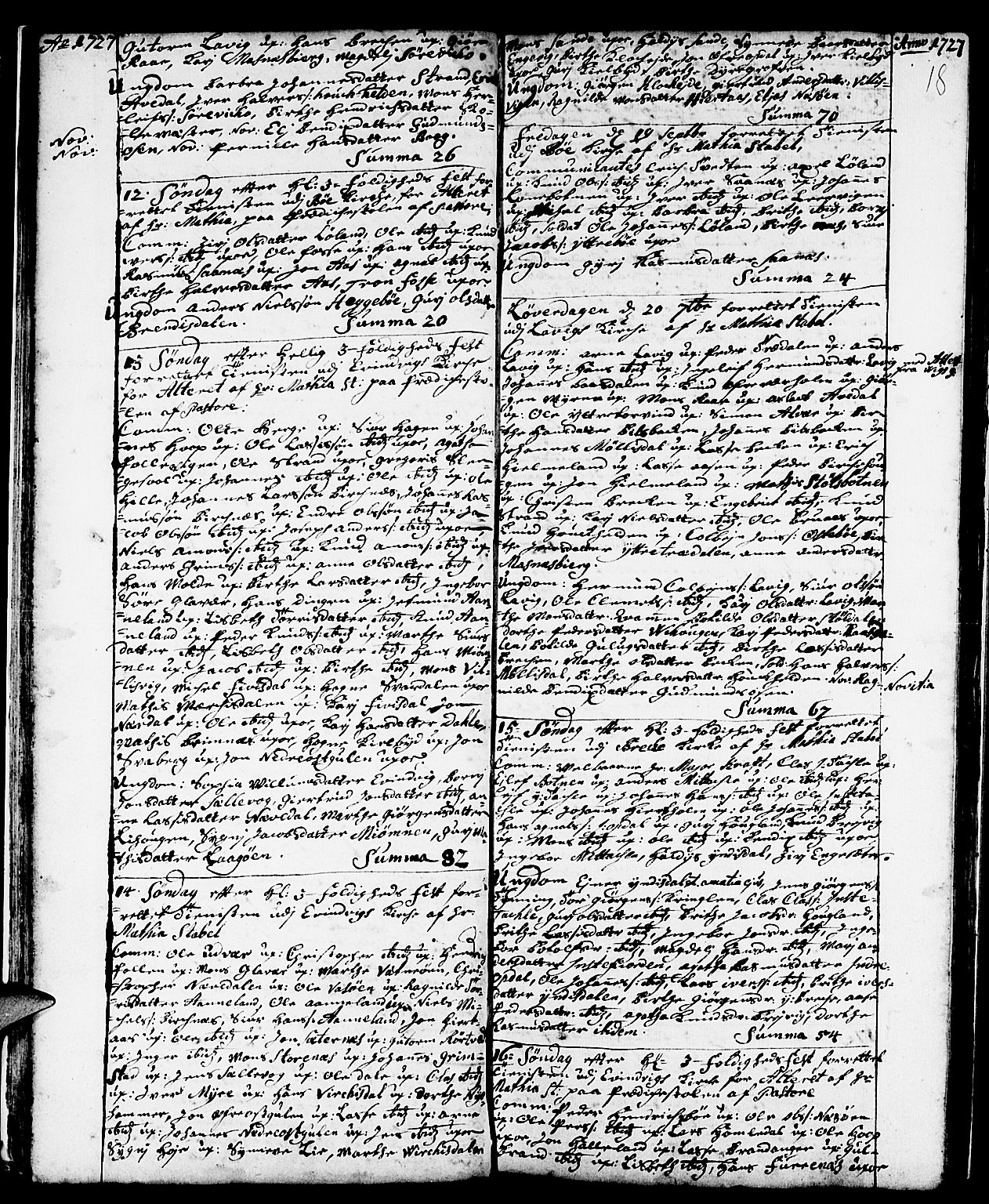 Gulen sokneprestembete, SAB/A-80201/H/Haa/Haaa/L0001: Parish register (official) no. A 1, 1680-1735, p. 18