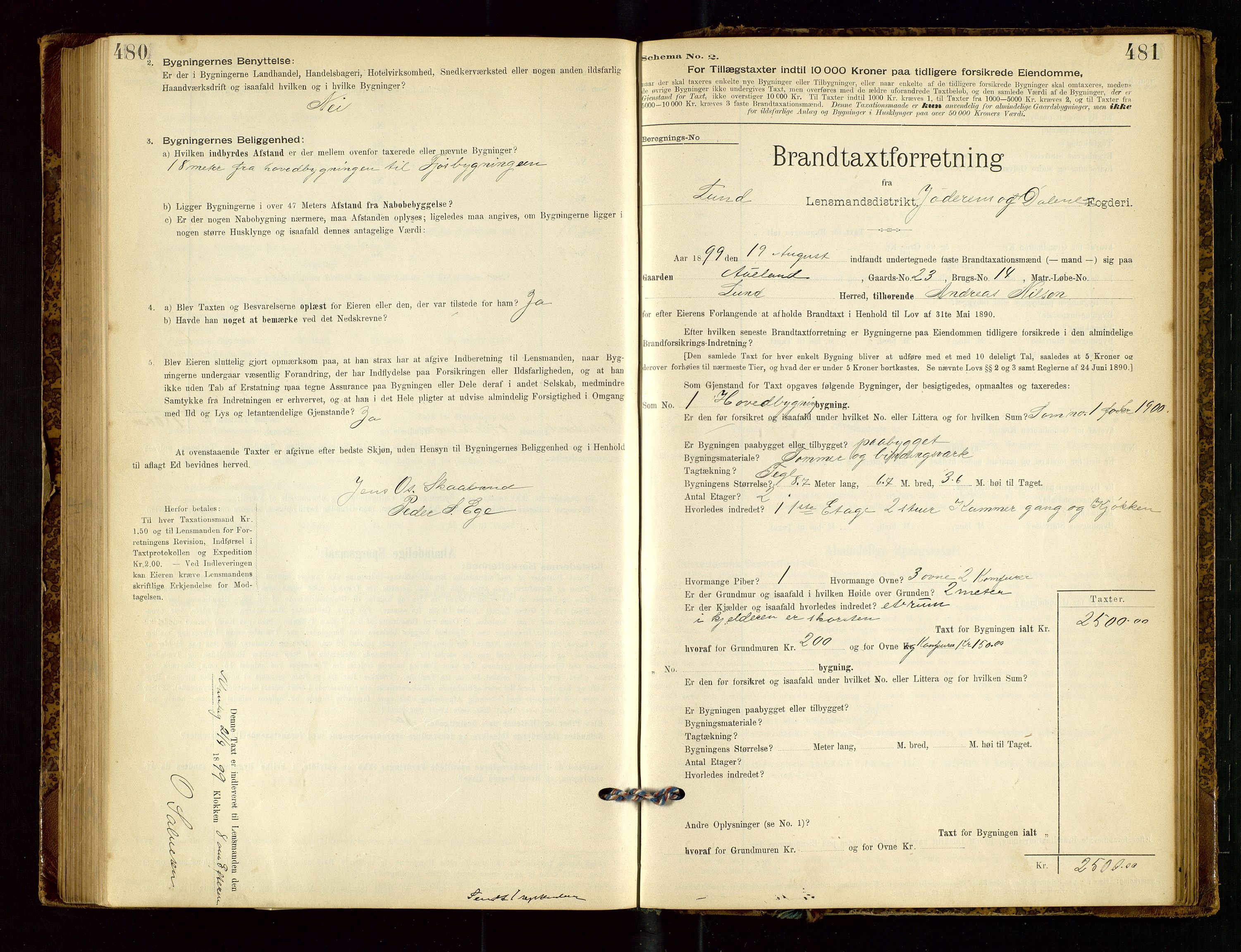 Lund lensmannskontor, AV/SAST-A-100303/Gob/L0001: "Brandtakstprotokol", 1894-1907, p. 480-481