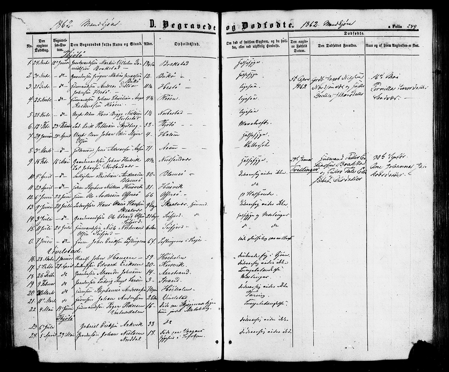 Ministerialprotokoller, klokkerbøker og fødselsregistre - Nordland, AV/SAT-A-1459/817/L0262: Parish register (official) no. 817A03/ 1, 1862-1877, p. 249