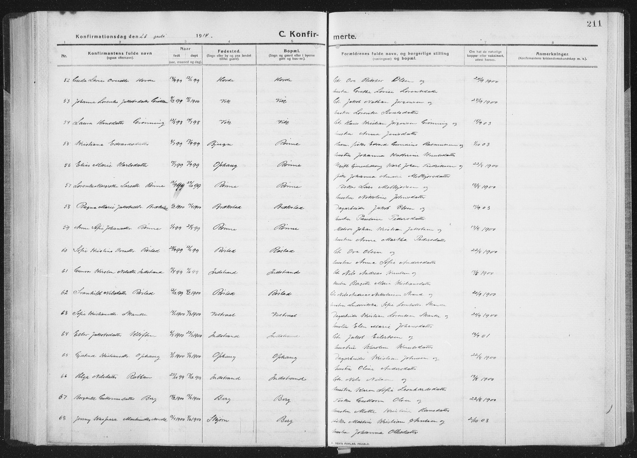 Ministerialprotokoller, klokkerbøker og fødselsregistre - Sør-Trøndelag, AV/SAT-A-1456/659/L0747: Parish register (copy) no. 659C04, 1913-1938, p. 211