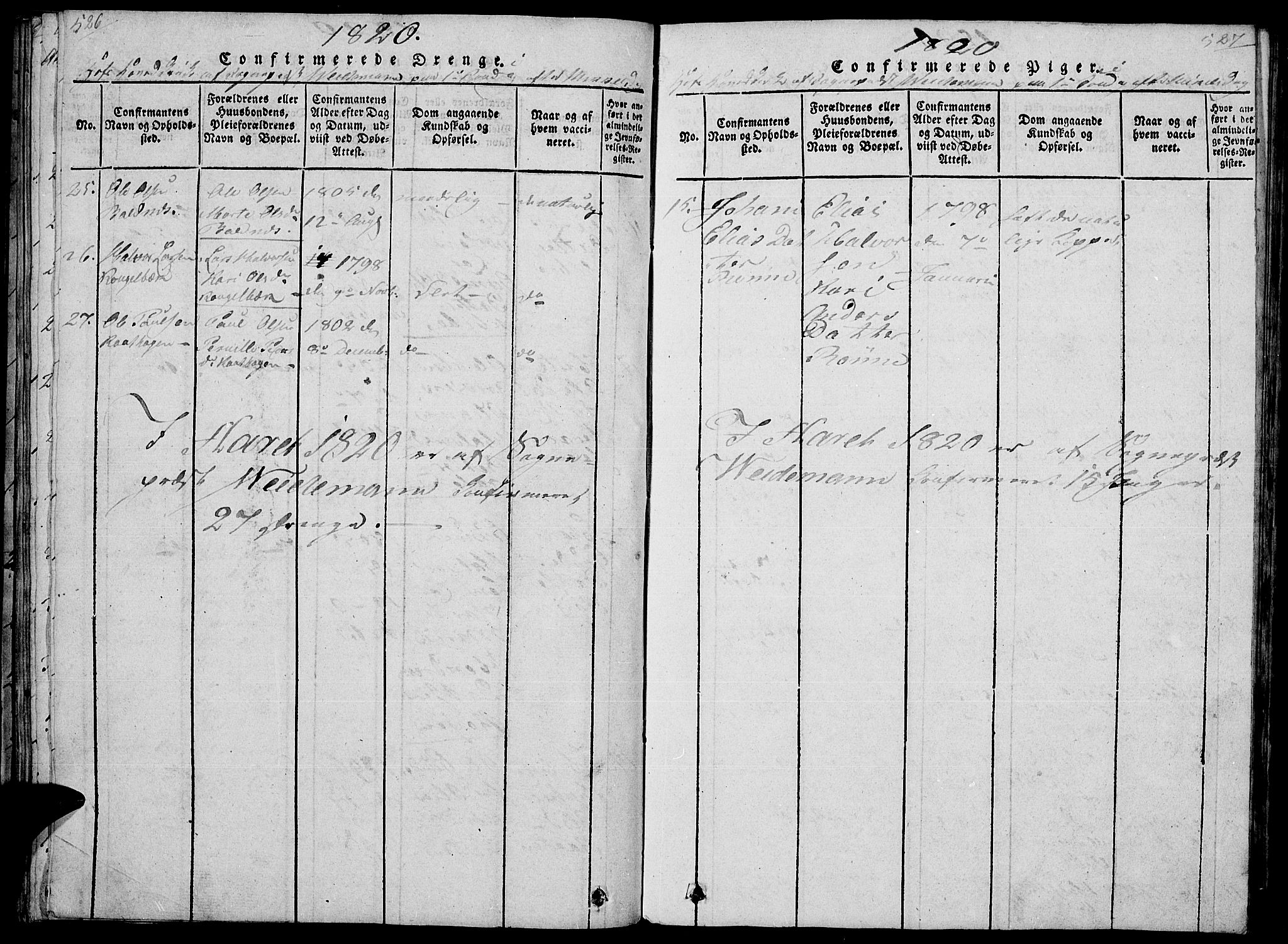 Hof prestekontor, AV/SAH-PREST-038/H/Ha/Haa/L0005: Parish register (official) no. 5, 1816-1822, p. 526-527