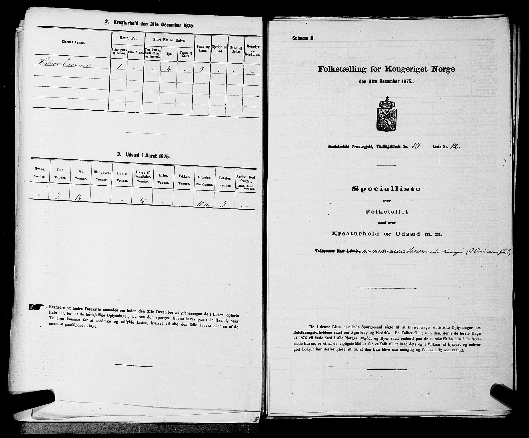 SAKO, 1875 census for 0816P Sannidal, 1875, p. 888