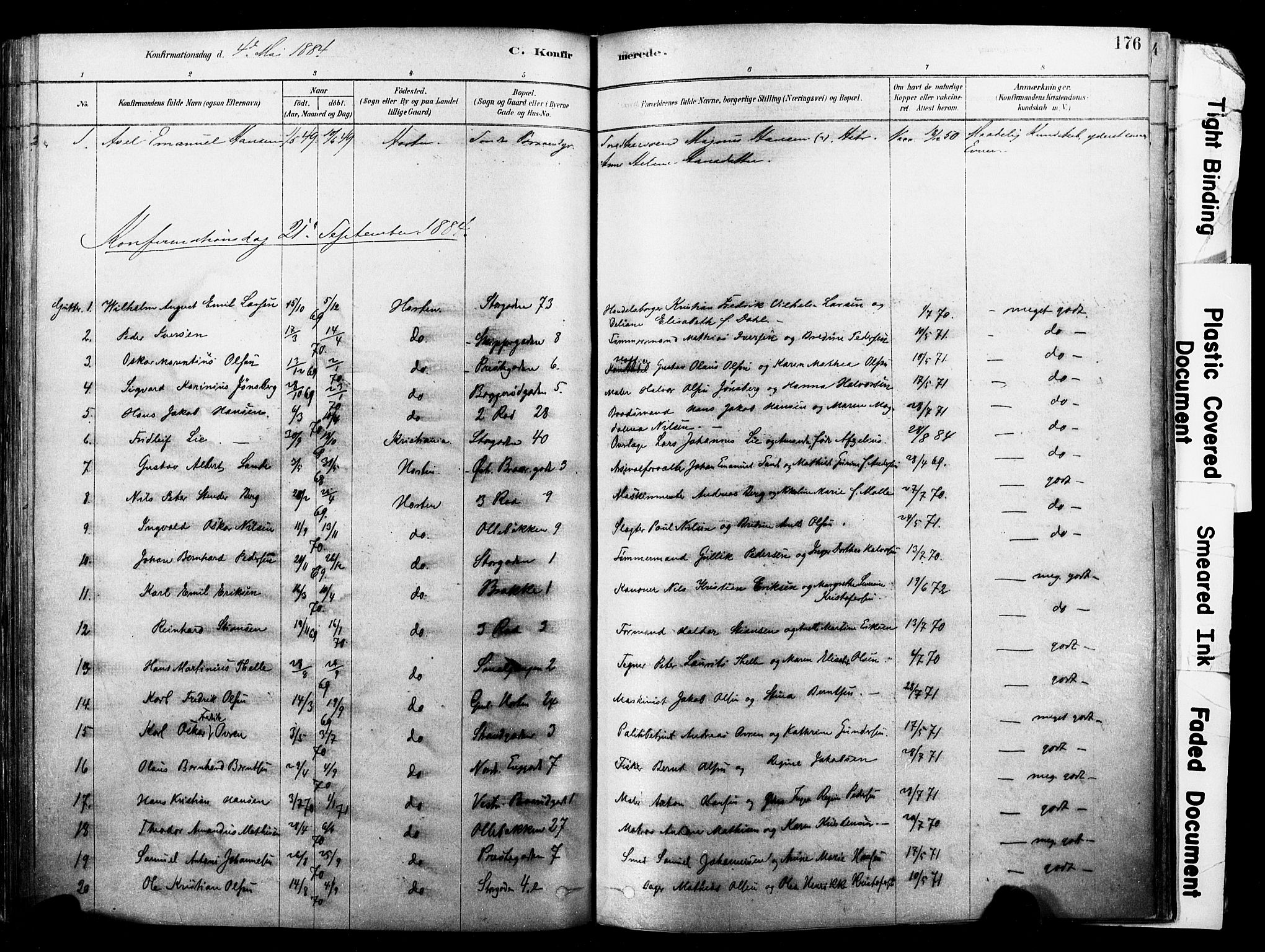 Horten kirkebøker, SAKO/A-348/F/Fa/L0003: Parish register (official) no. 3, 1878-1887, p. 176