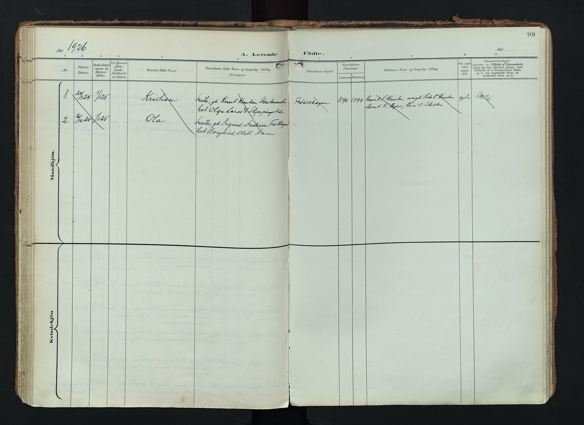 Lom prestekontor, AV/SAH-PREST-070/K/L0010: Parish register (official) no. 10, 1899-1926, p. 99