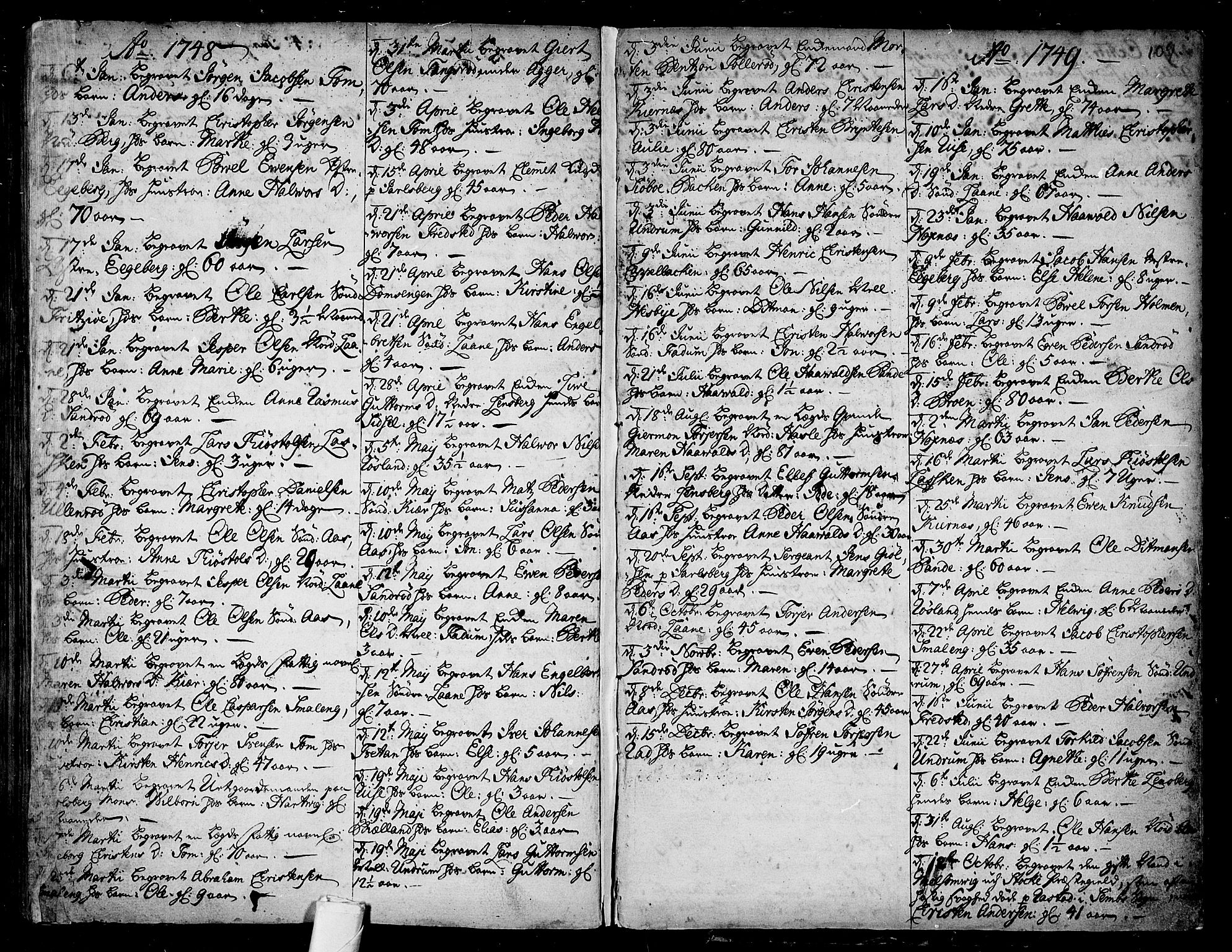 Sem kirkebøker, AV/SAKO-A-5/F/Fa/L0001: Parish register (official) no. I 1, 1702-1763, p. 109