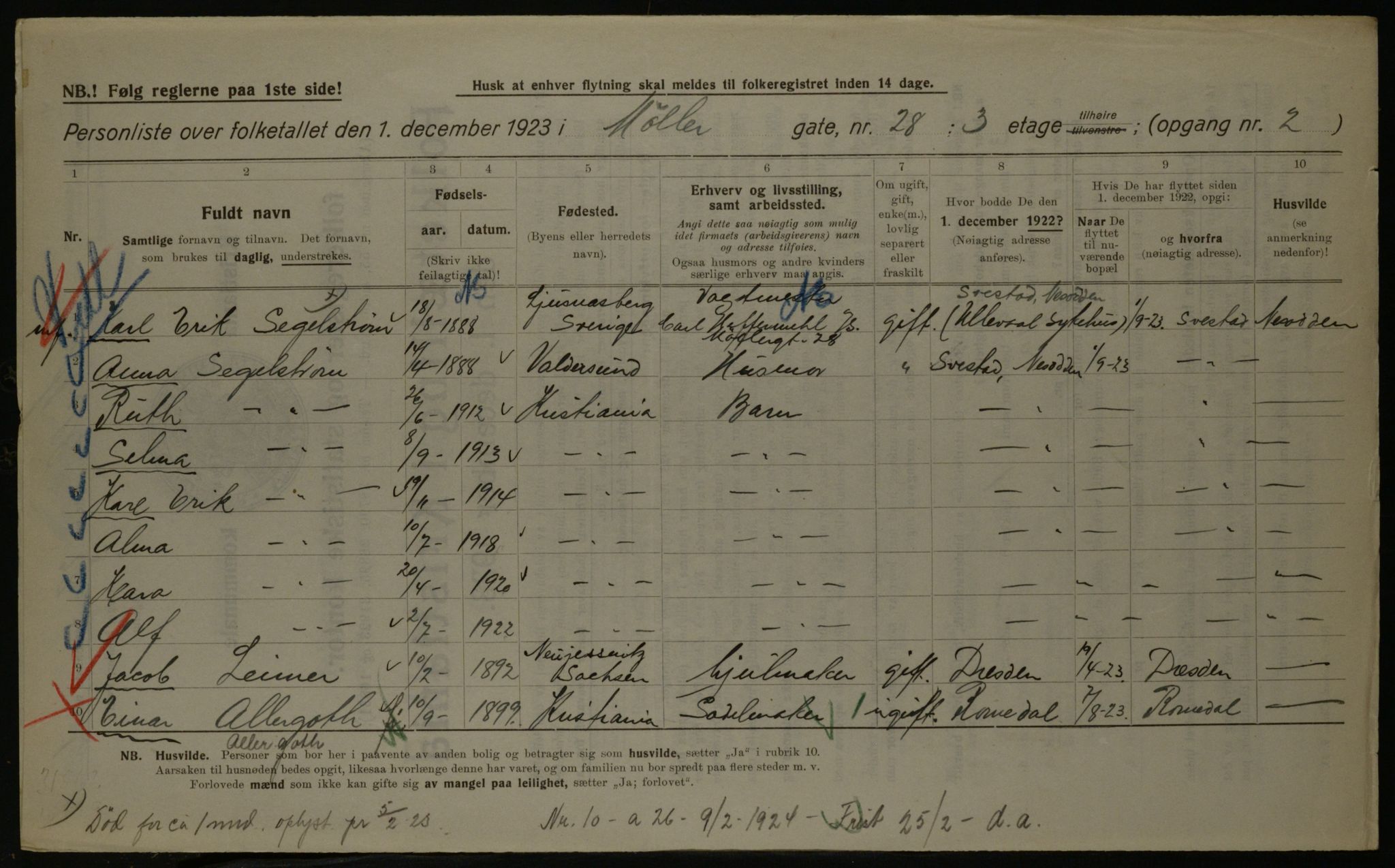 OBA, Municipal Census 1923 for Kristiania, 1923, p. 75648