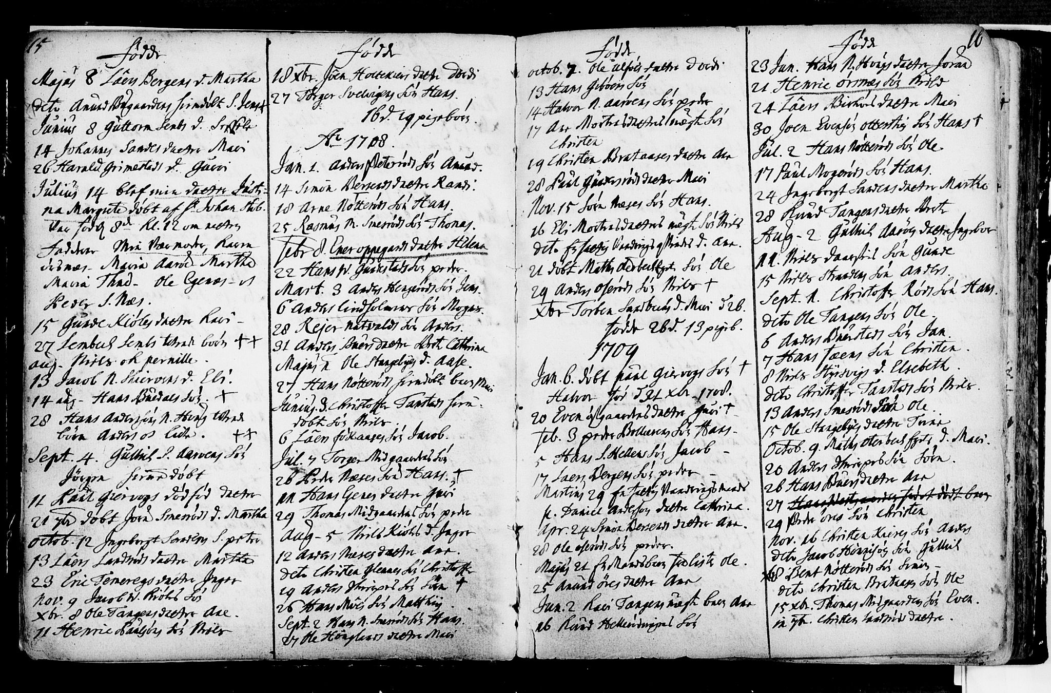 Nøtterøy kirkebøker, SAKO/A-354/F/Fa/L0001: Parish register (official) no. I 1, 1686-1738, p. 15-16