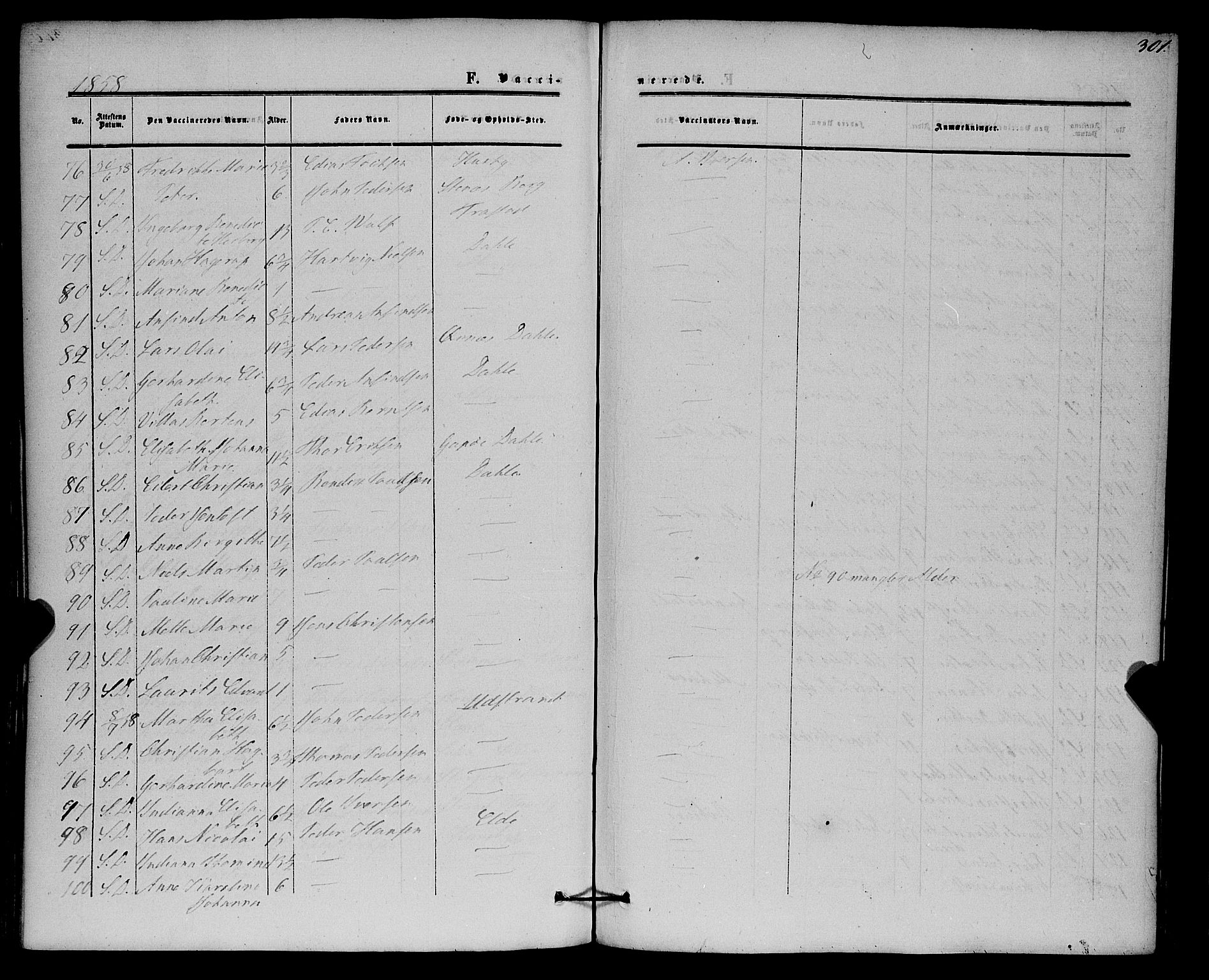 Kvæfjord sokneprestkontor, AV/SATØ-S-1323/G/Ga/Gaa/L0004kirke: Parish register (official) no. 4, 1857-1877, p. 301