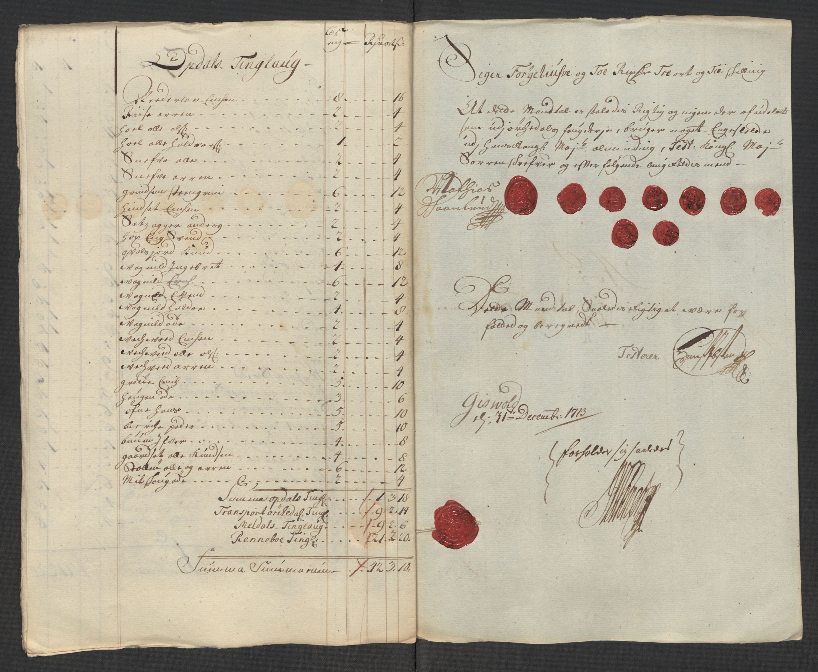 Rentekammeret inntil 1814, Reviderte regnskaper, Fogderegnskap, AV/RA-EA-4092/R60/L3964: Fogderegnskap Orkdal og Gauldal, 1713, p. 125
