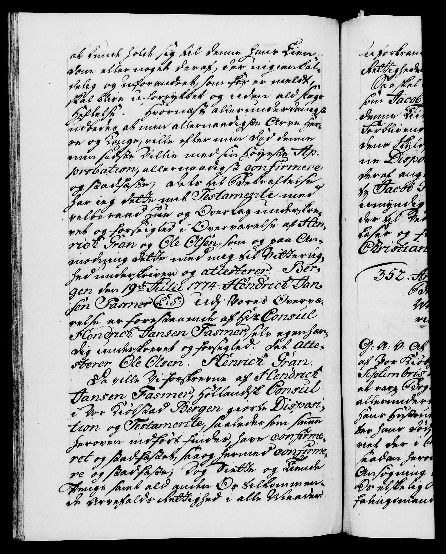 Danske Kanselli 1572-1799, RA/EA-3023/F/Fc/Fca/Fcaa/L0046: Norske registre, 1773-1775, p. 539b