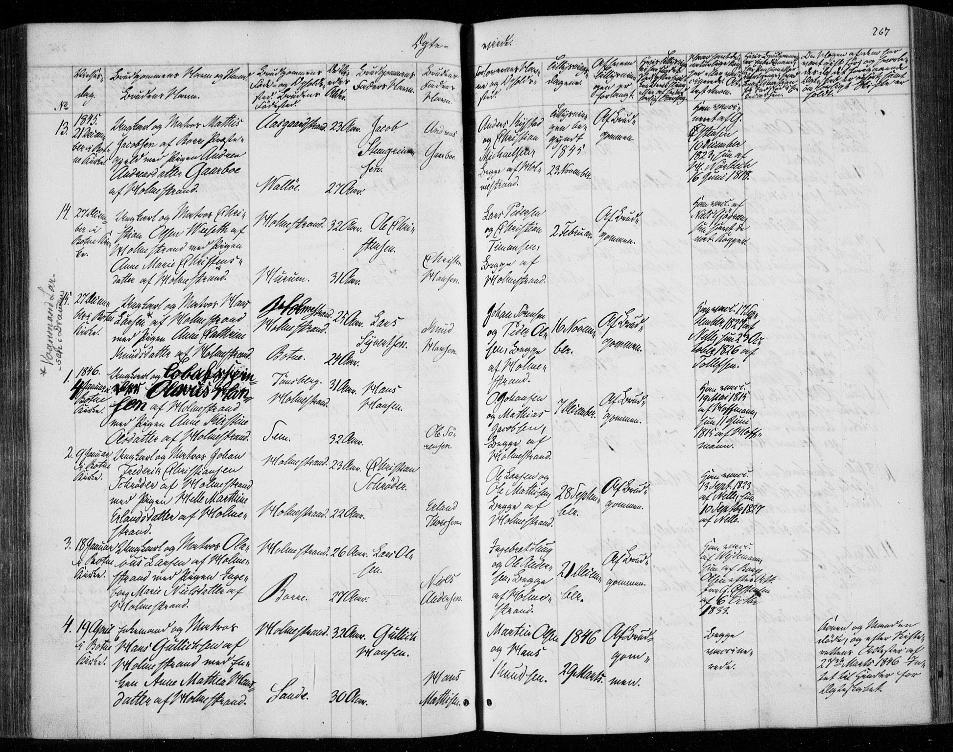 Holmestrand kirkebøker, AV/SAKO-A-346/F/Fa/L0002: Parish register (official) no. 2, 1840-1866, p. 267