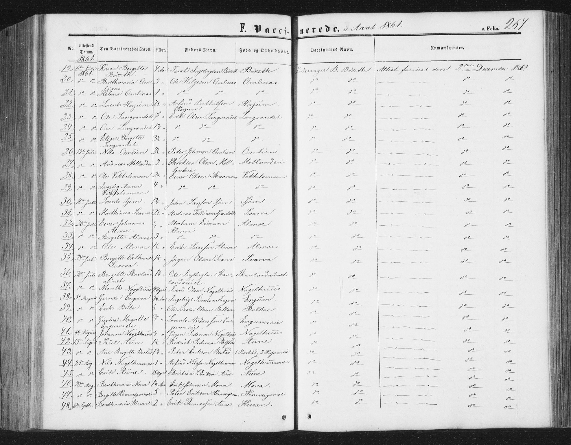 Ministerialprotokoller, klokkerbøker og fødselsregistre - Nord-Trøndelag, SAT/A-1458/749/L0472: Parish register (official) no. 749A06, 1857-1873, p. 264