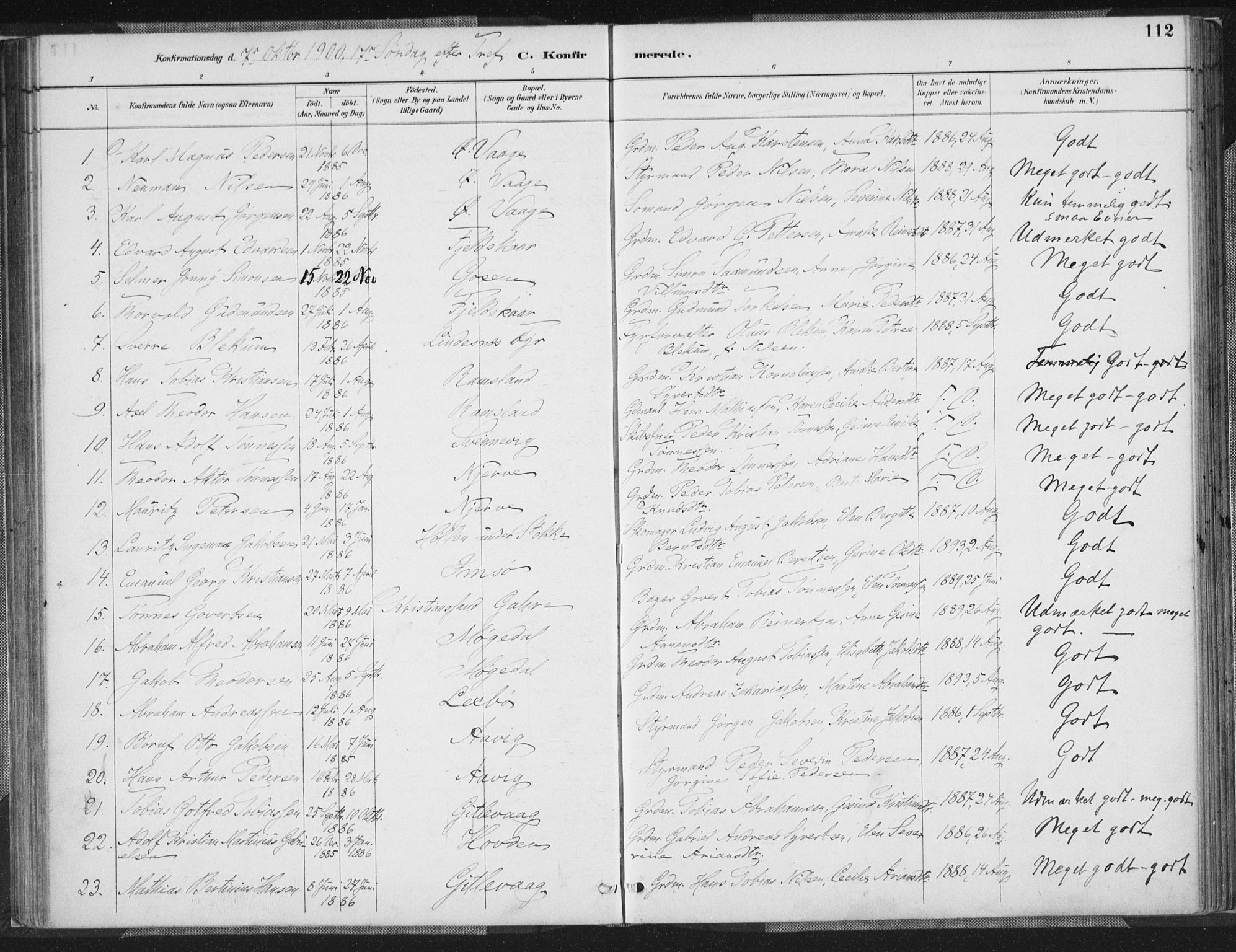 Sør-Audnedal sokneprestkontor, SAK/1111-0039/F/Fa/Faa/L0004: Parish register (official) no. A 4, 1884-1909, p. 112