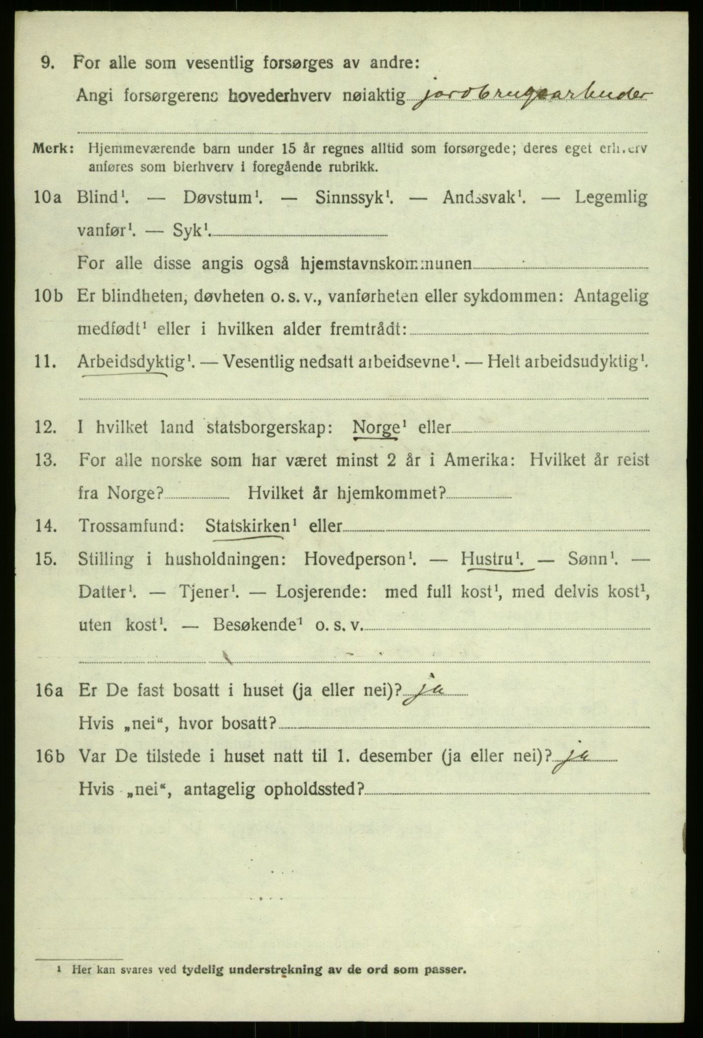 SAB, 1920 census for Balestrand, 1920, p. 2855