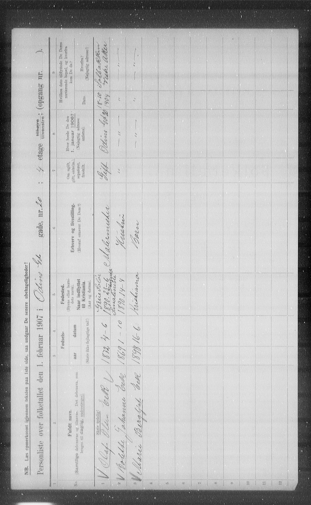 OBA, Municipal Census 1907 for Kristiania, 1907, p. 38438